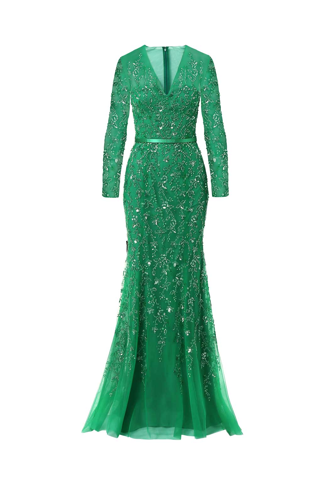 Glamorous Mermaid V-Cut Dress With Long Sleeves