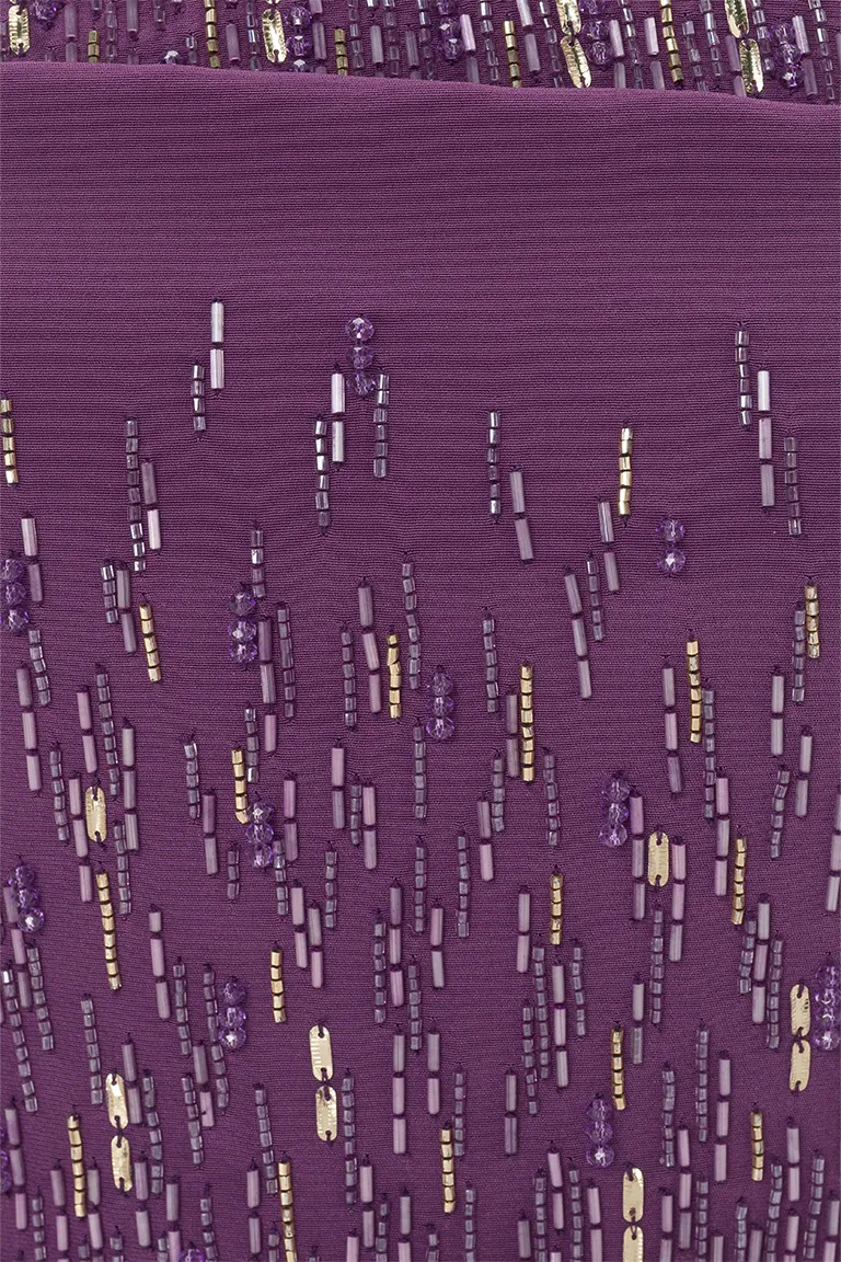 stapless dress, full length, crepe dress, mermaid dress, fitted crepe dress, fully beaded dress, purple dress, majesty dress, long dress, evening dress, , red carpet dress, ready to wear designer, evening dress Dubai, buy dress Dubai, fashion designer Dubai, Autumn-Winter collection, gala dress