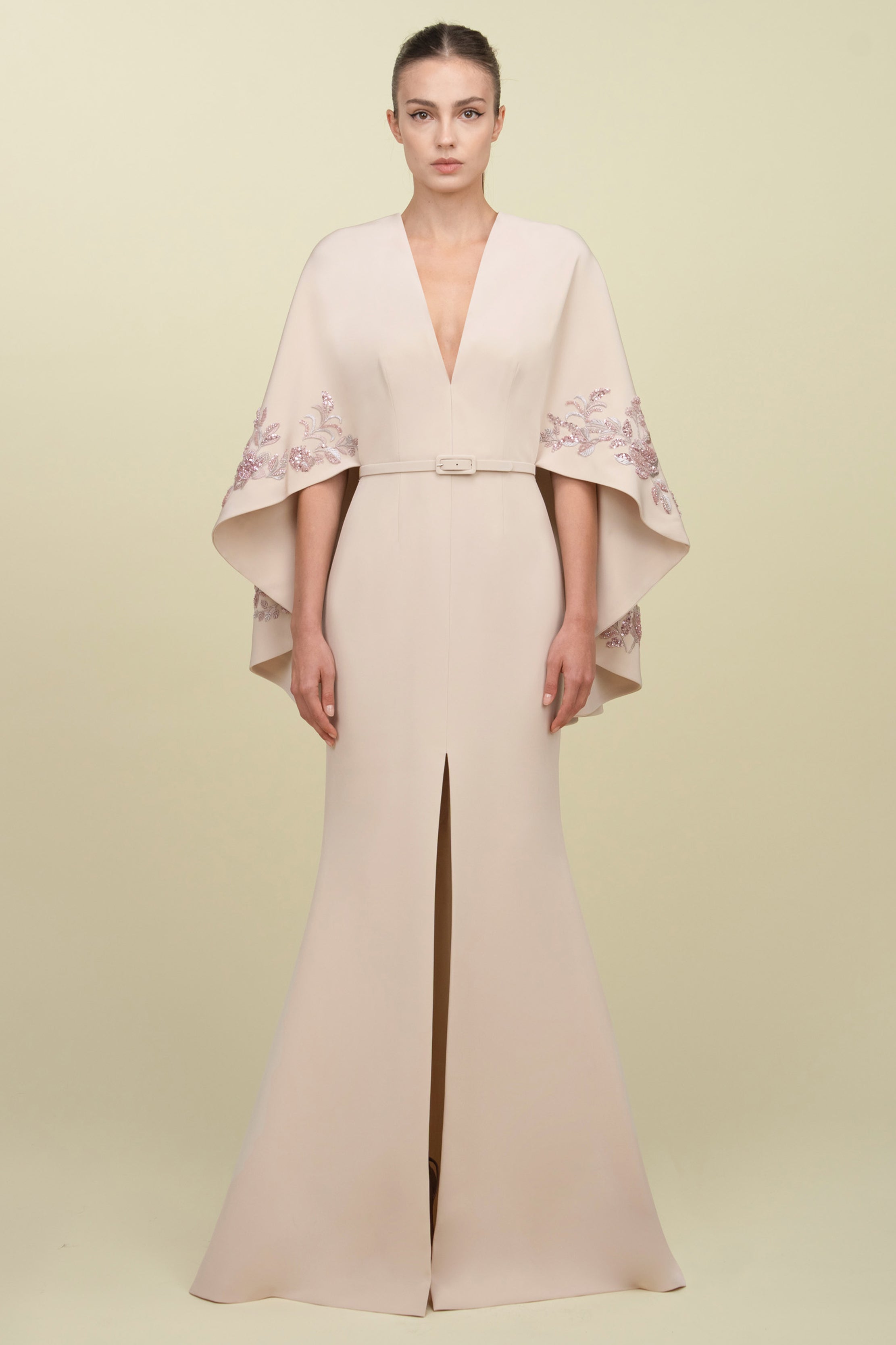 Mermaid Gown With Cape Sleeves
