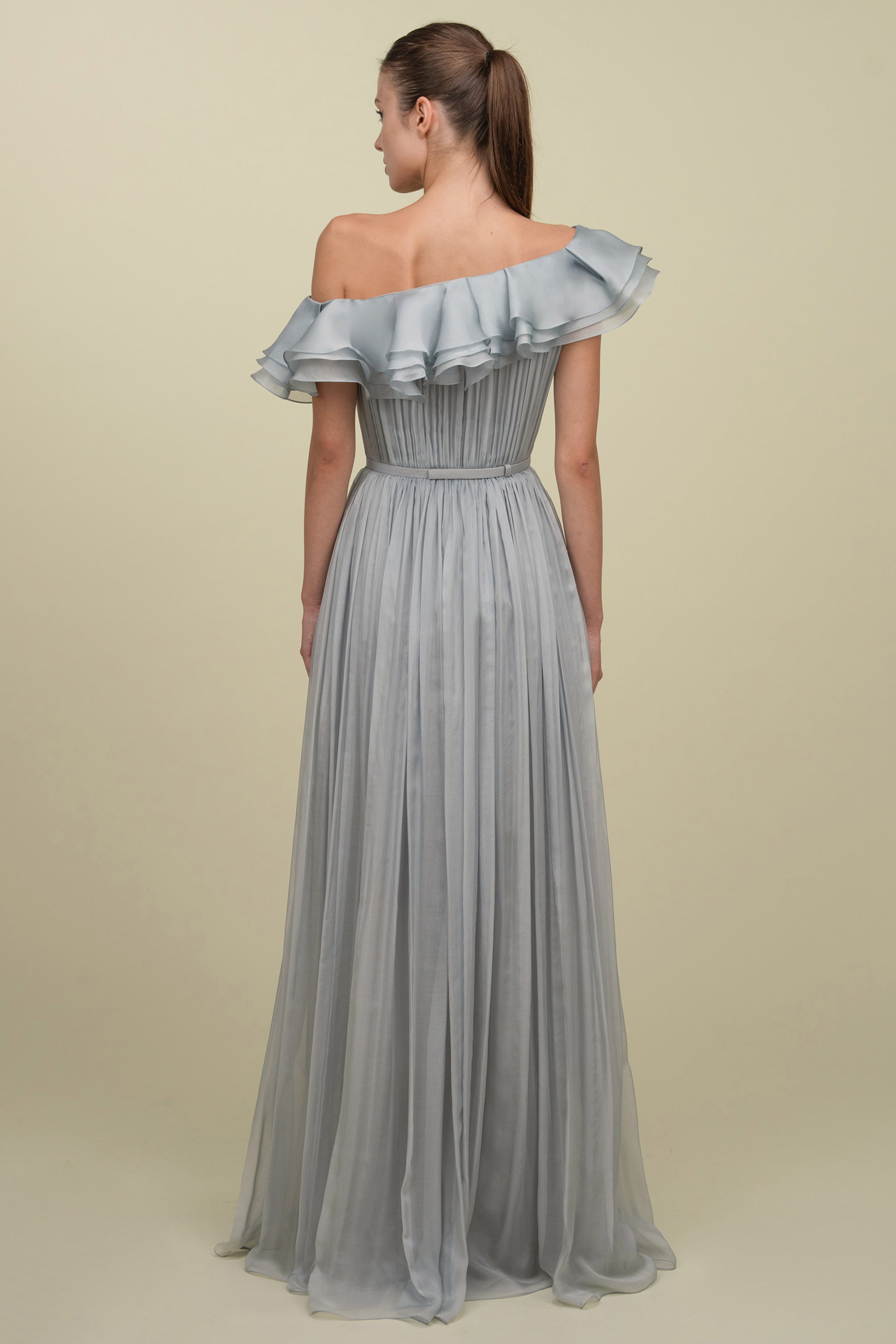 Soft Draped Mousseline Gown