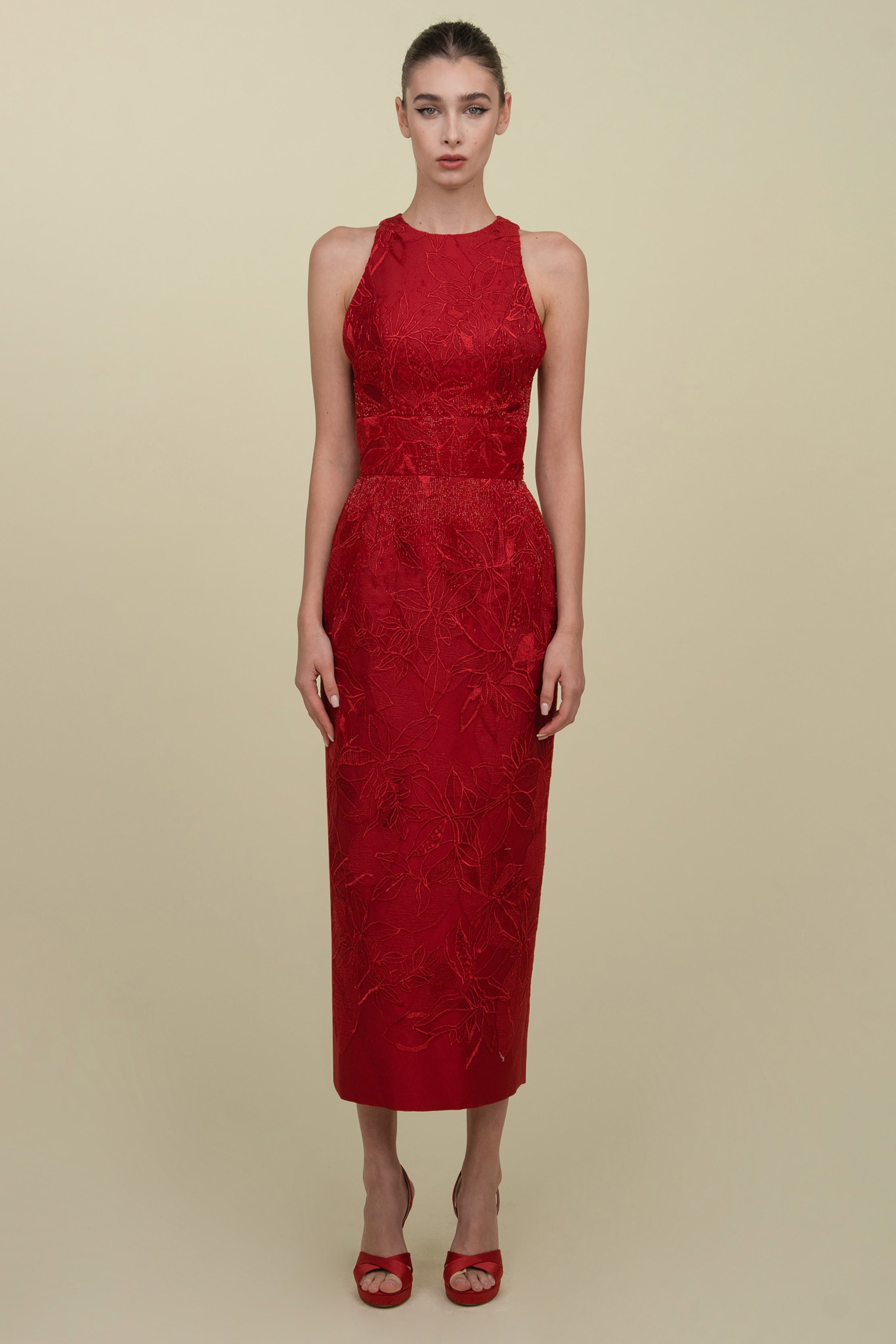 Lace Dress With Cascading Beadworks