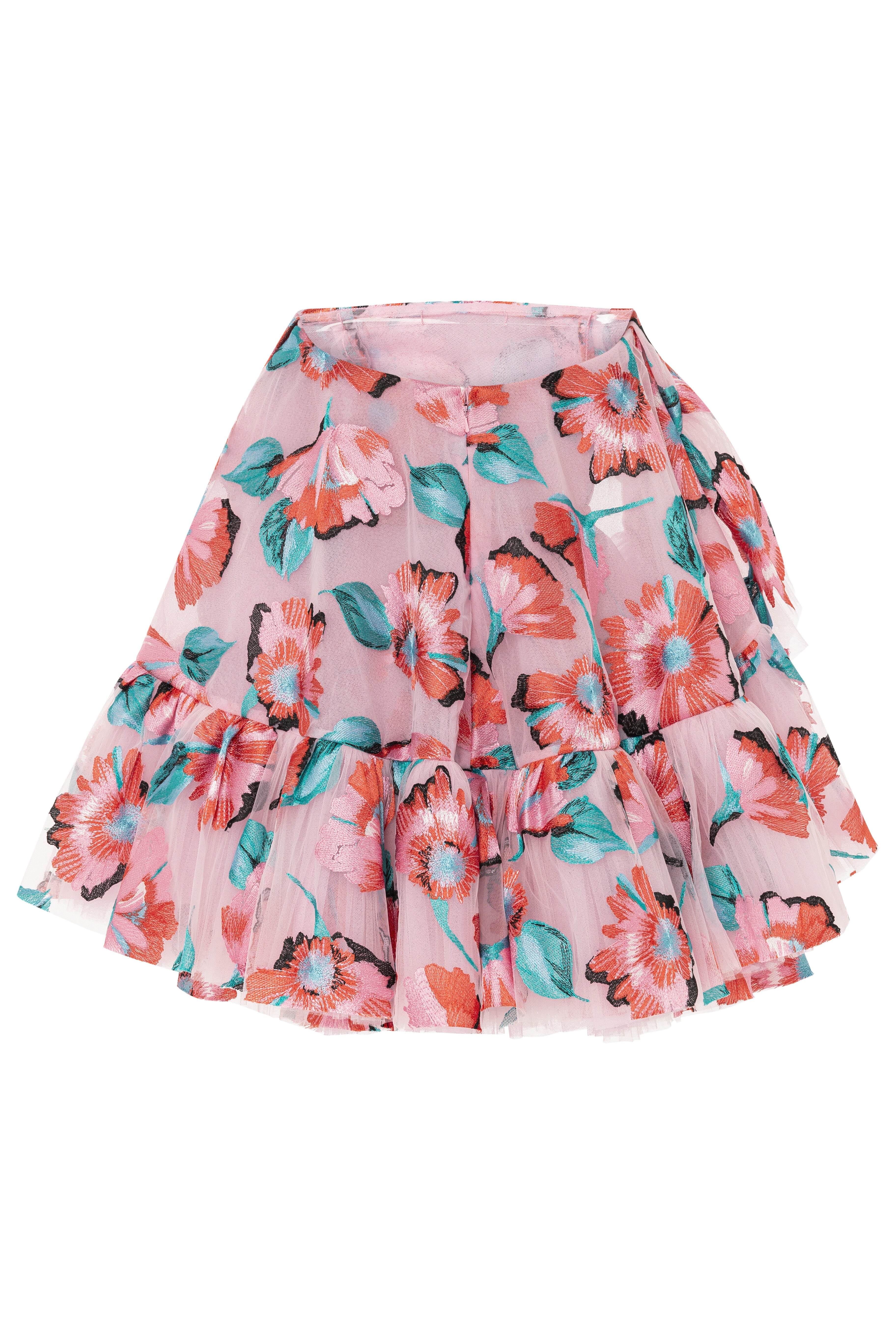 party dress, mini dress, floral, tulle mini dress, colourful, pink dress, box dress, flowers, embroidery, red carpet dress, strapless dress, ready to wear designer, evening dress Dubai, buy dress Dubai, fashion designer Dubai, SS24 collection, Spring summer collection, gala dress