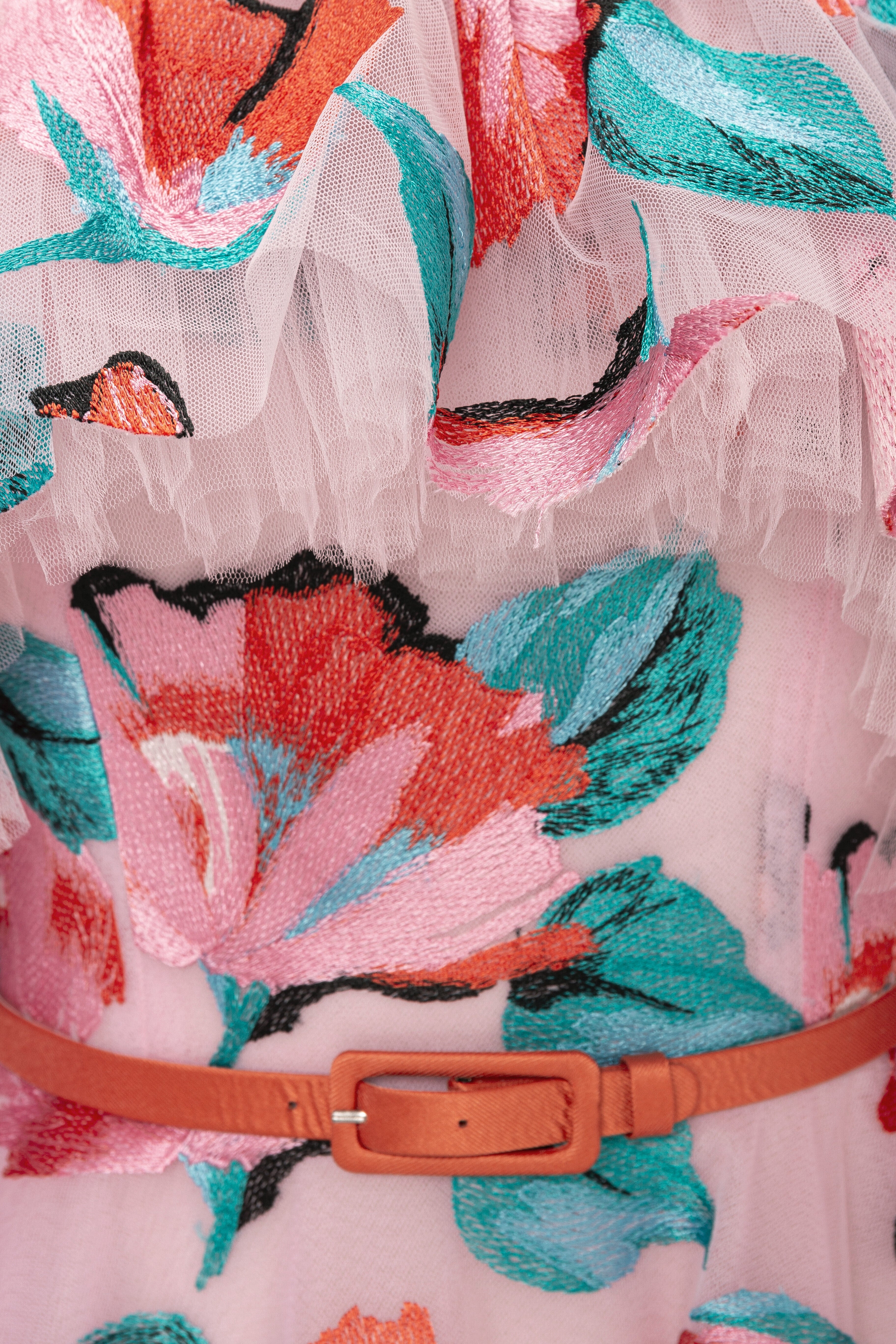 party dress, mini dress, floral, tulle mini dress, colourful, pink dress, box dress, flowers, embroidery, red carpet dress, strapless dress, ready to wear designer, evening dress Dubai, buy dress Dubai, fashion designer Dubai, SS24 collection, Spring summer collection, gala dress