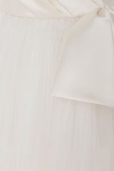 Elegant satin bow big volume wedding gown