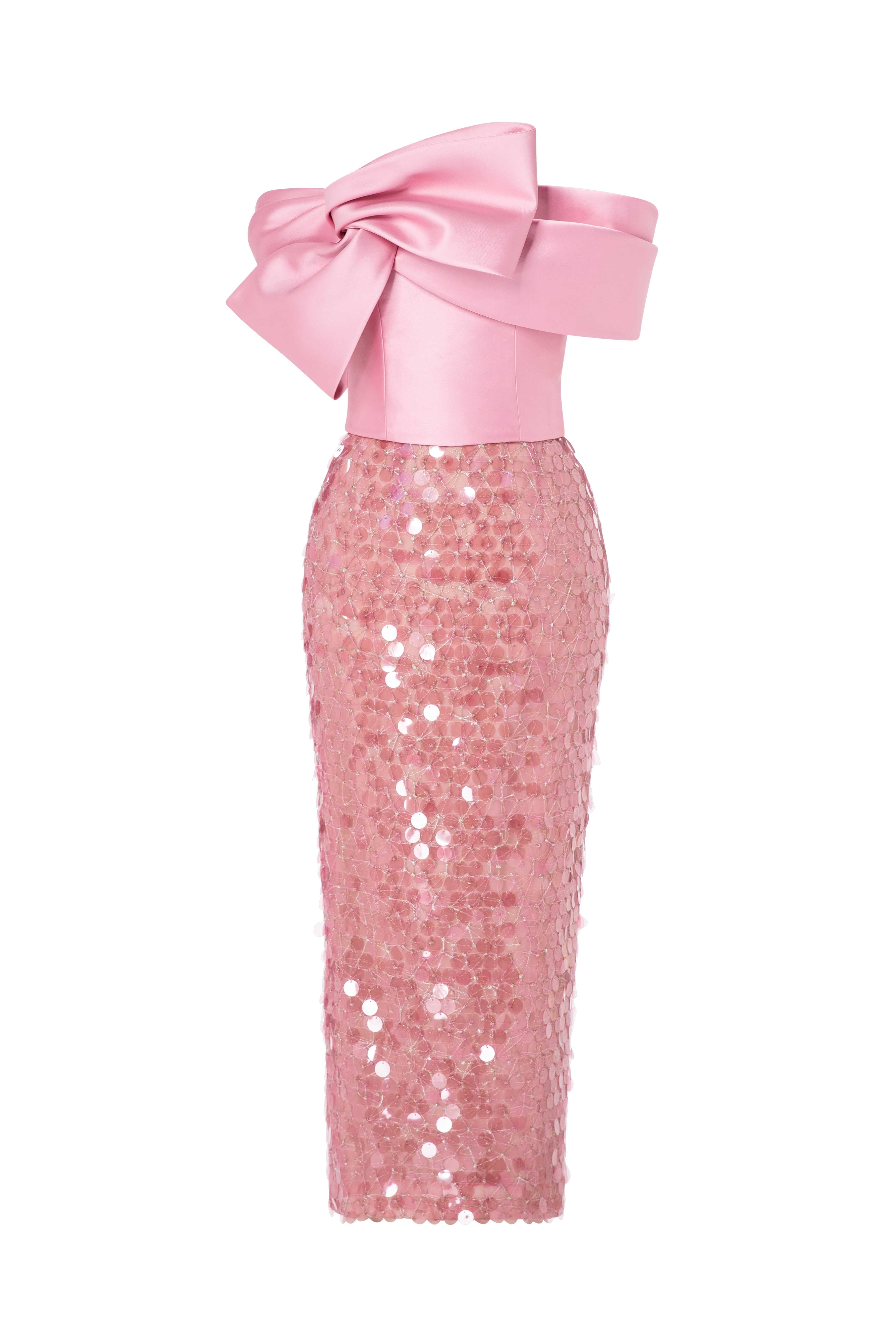 Sequined Tea-Length Midi Dress