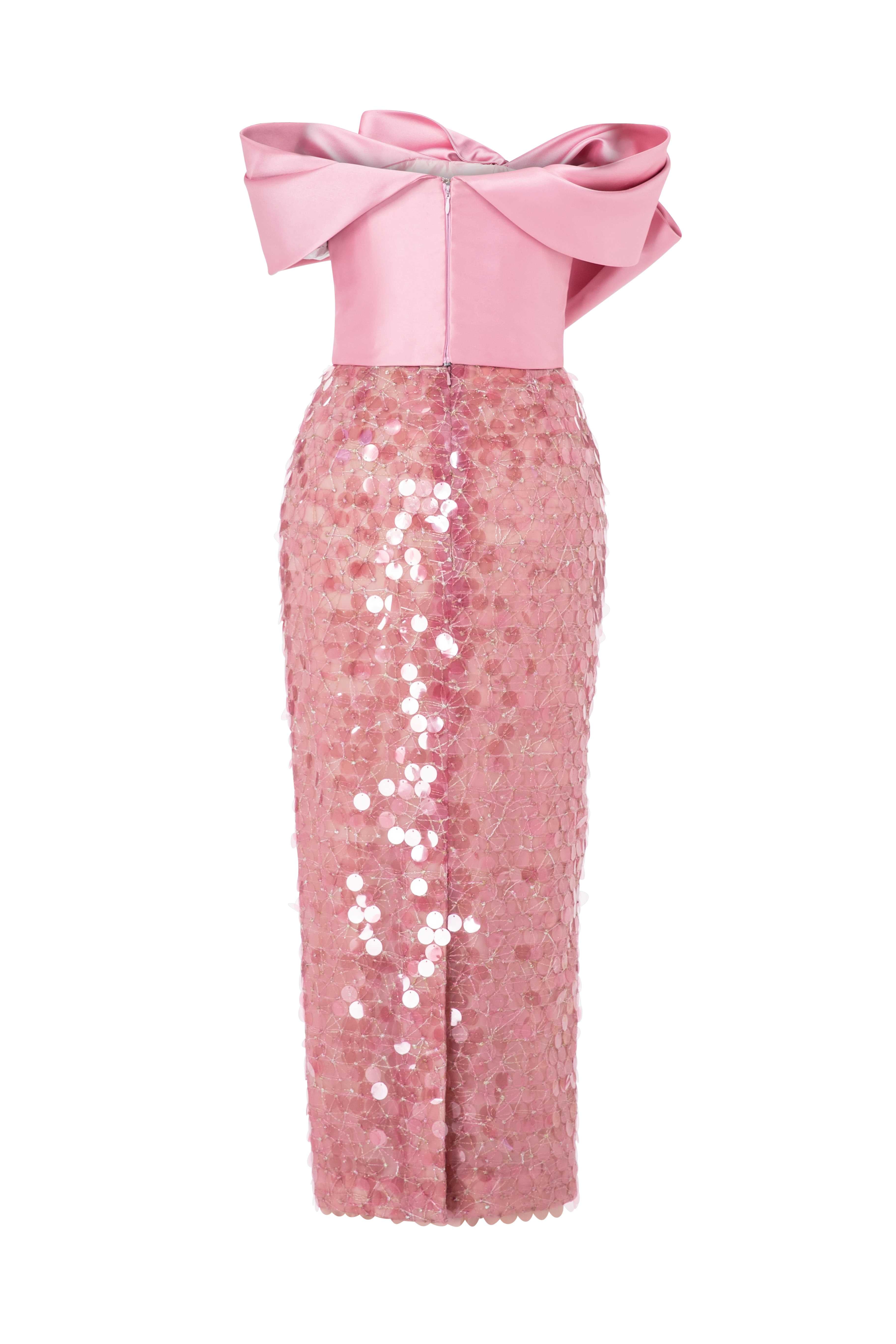 Sequined Tea-Length Midi Dress