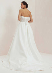 Fully Beaded Tubino Gown With Overskirt