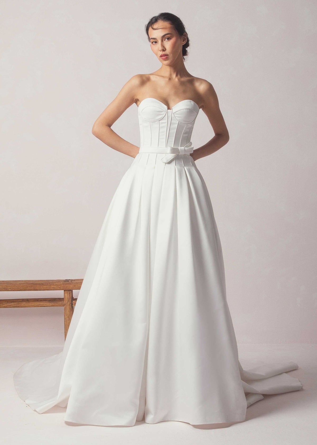 Wedding Gown With Bodice And Voluminous Skirt