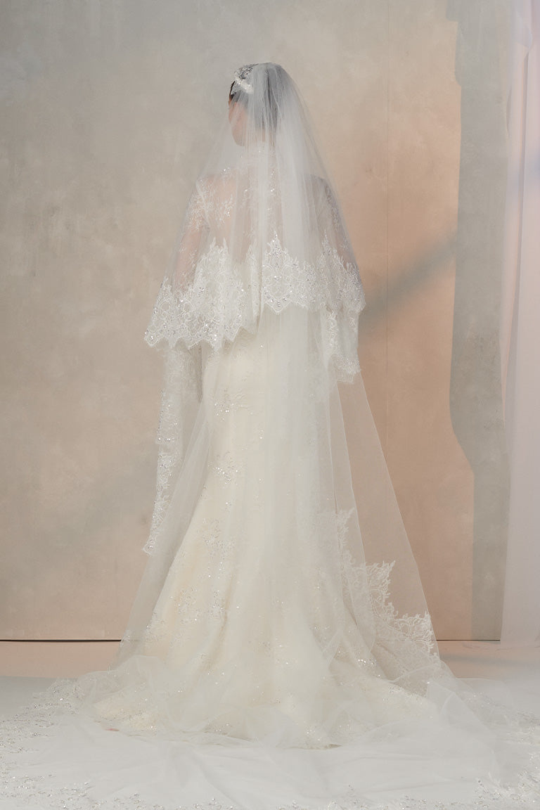 Fully Embellished High Neck Mermaid Wedding Dress