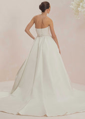 Strapless Gown With Structural Skirt And Bolero