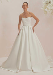 Strapless Gown With Structural Skirt And Bolero