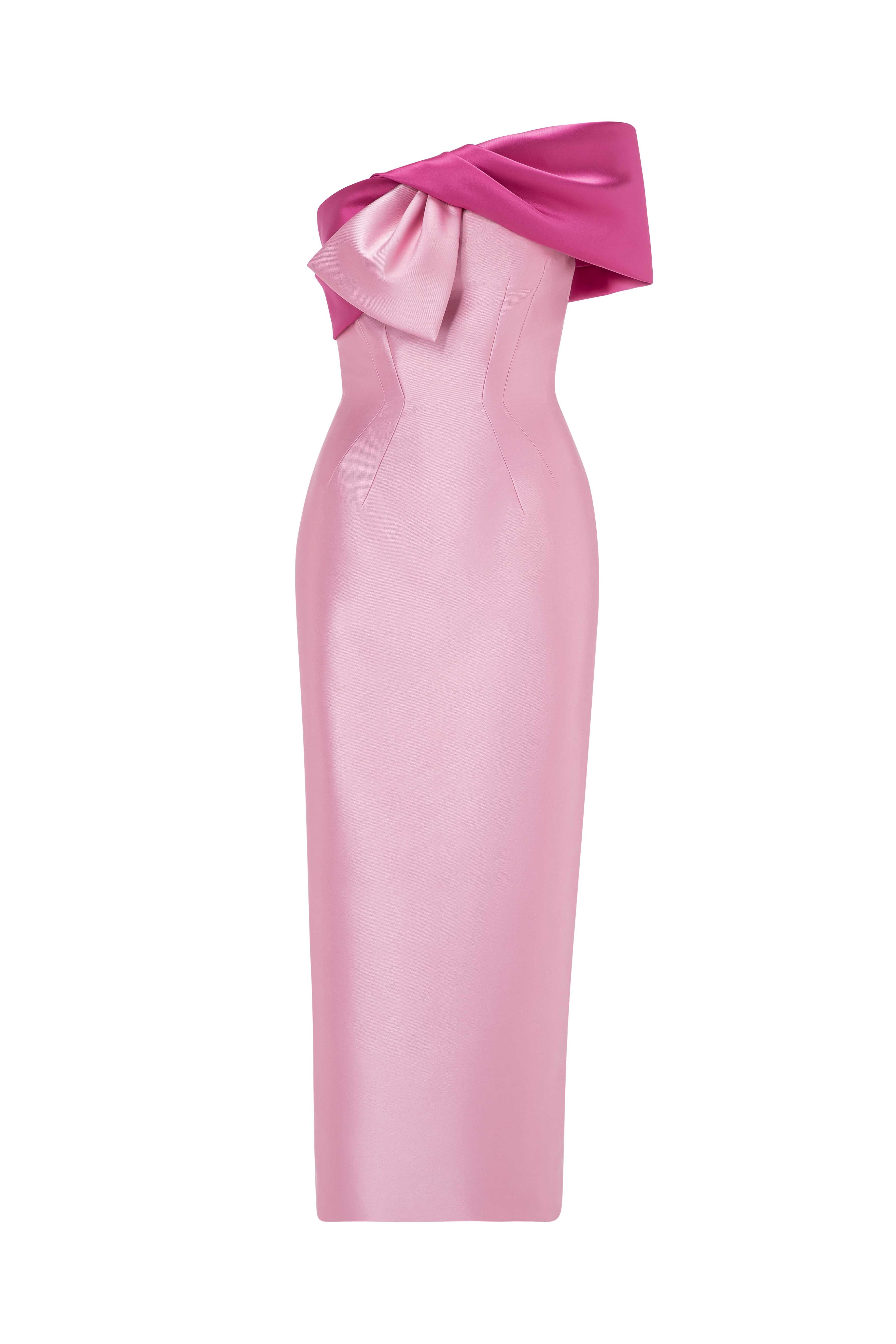 Tubino Dress With Asymmetrical One-Shoulder Draping