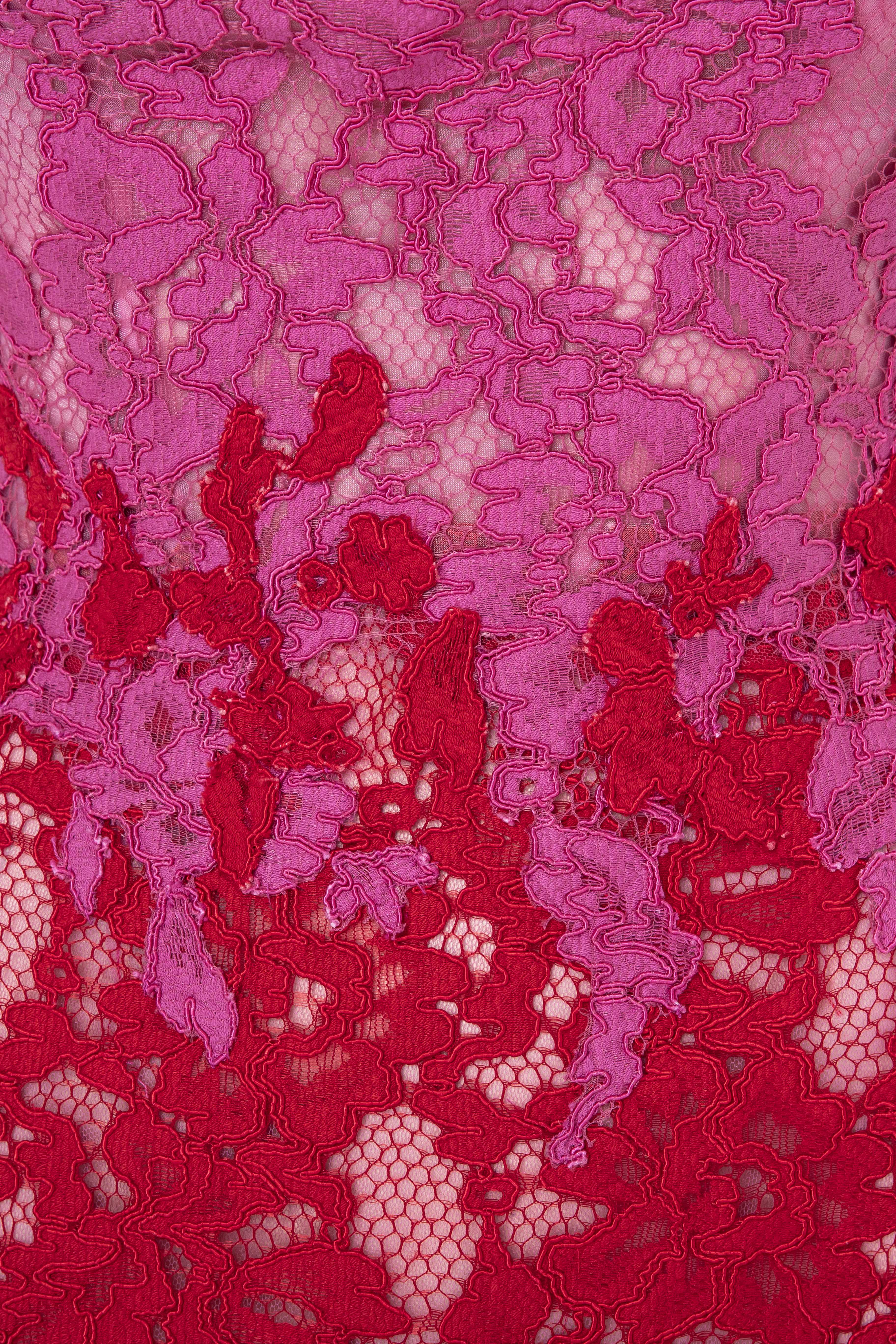 Off-Shoulder Lace Dress With Two Contrasting Colour