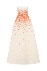 Voluminous Embroidered Floral Dress With Intricate Multi-Coloured Beadwork