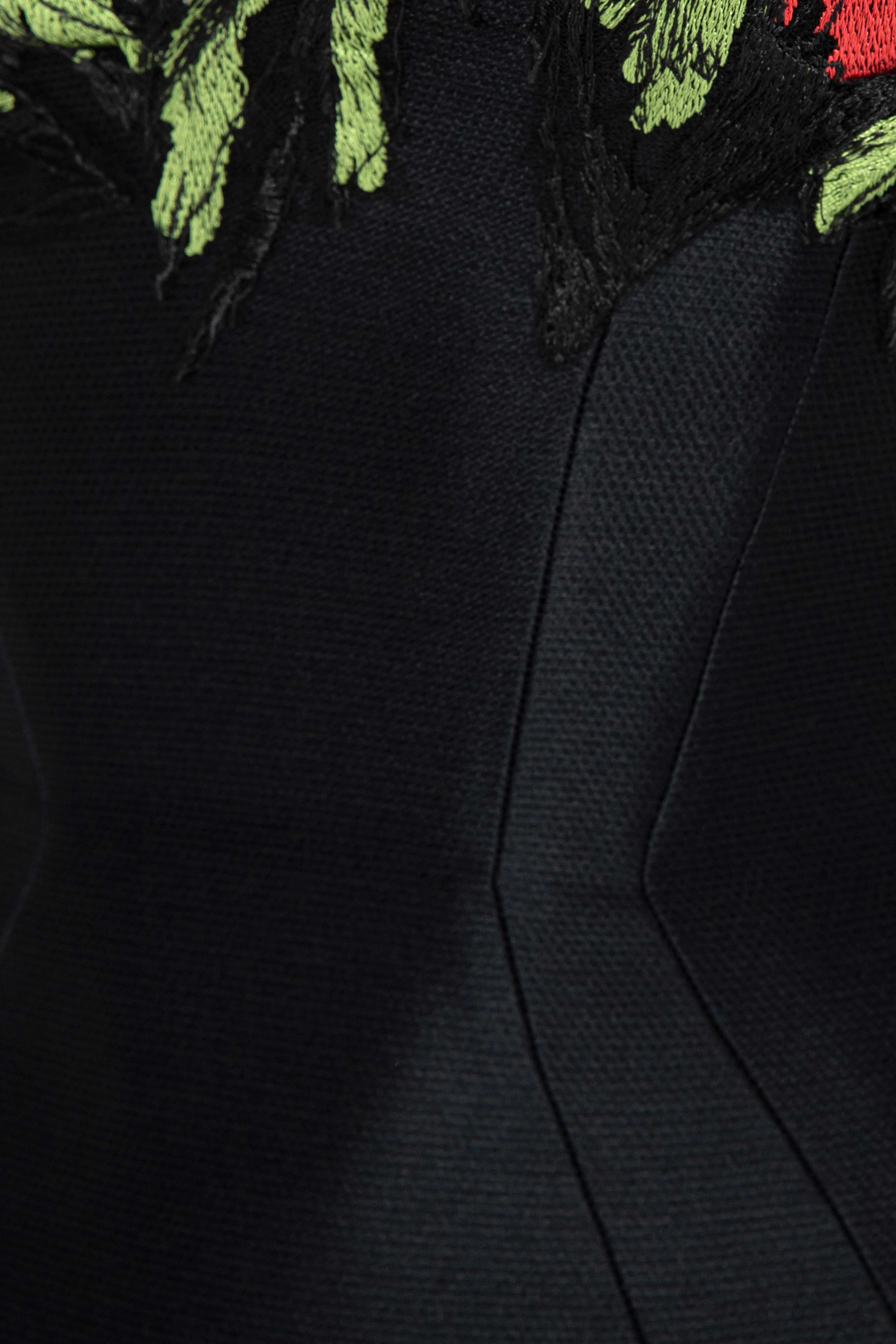 Tubino Dress With Multi-Coloured Floral Embroidery