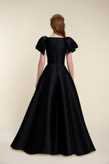 Full Length Voluminous Dress With Bows And Ribbons