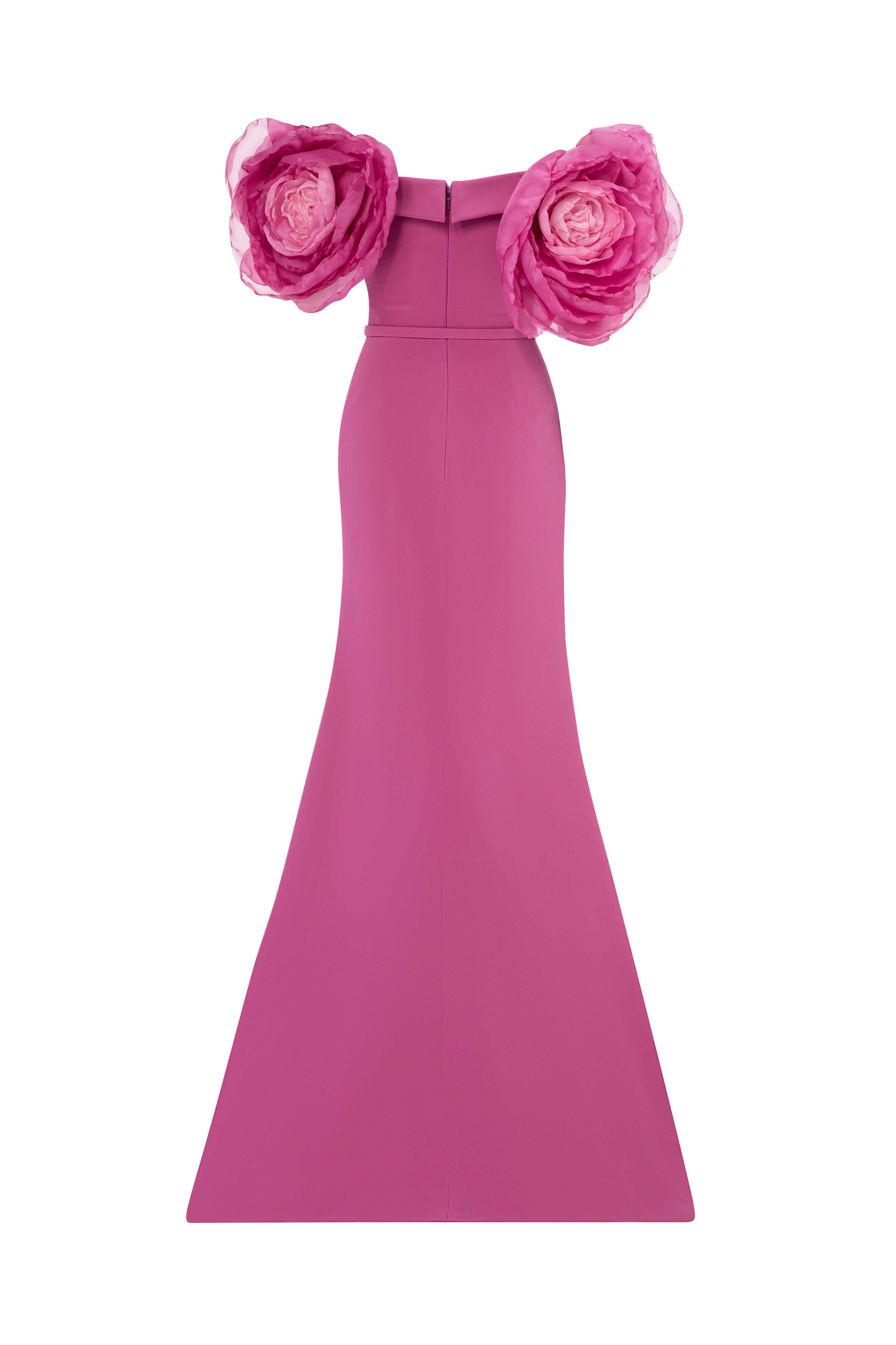 Off-Shoulder Mermaid Gown With High Slit And Long Dramatic Gloves