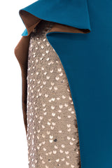 Strapless Midi Dress with Sequin Underskirt