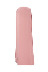 Asymmetrical Draped Gown with Cape