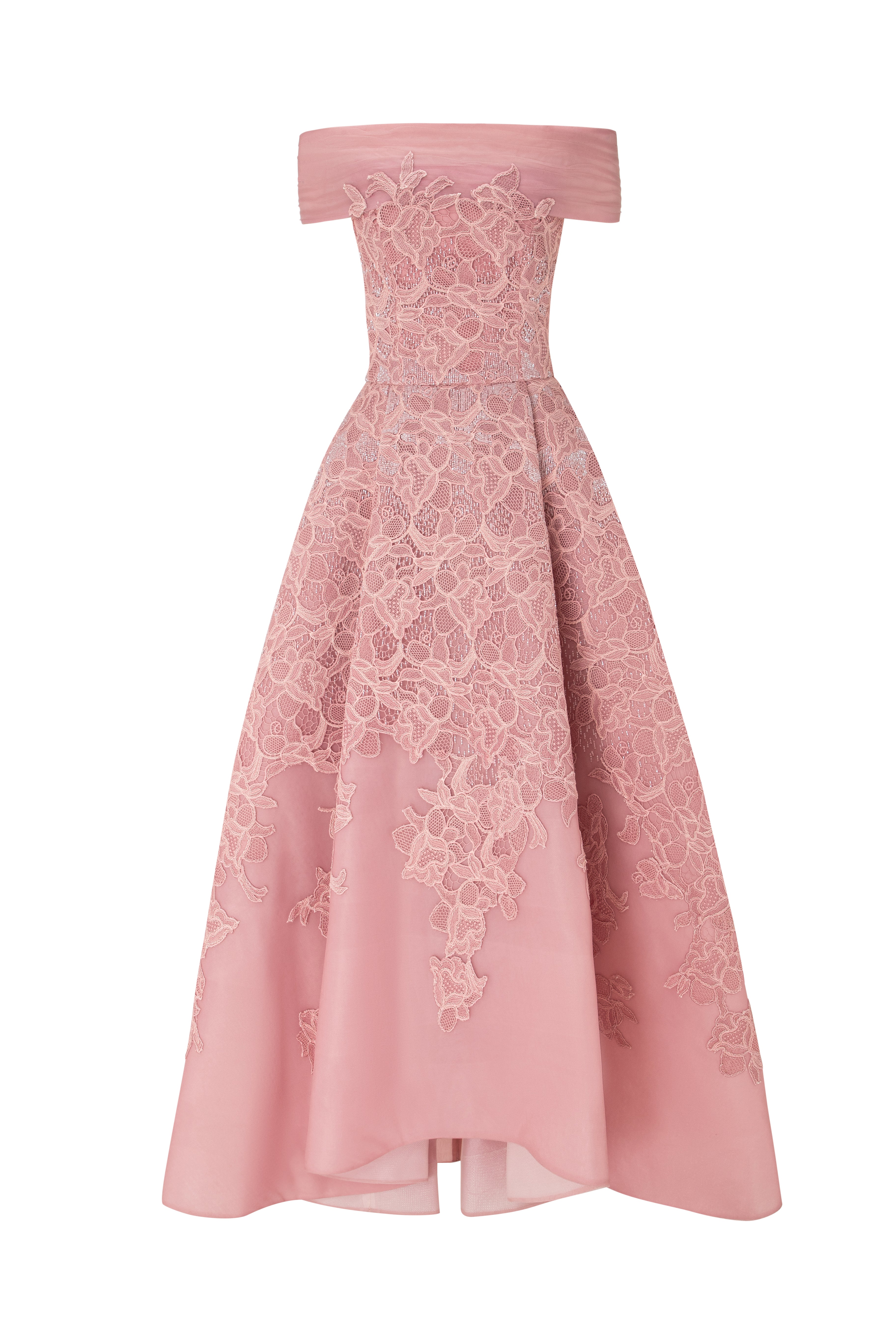 Off-Shoulder Voluminous Beaded Gown