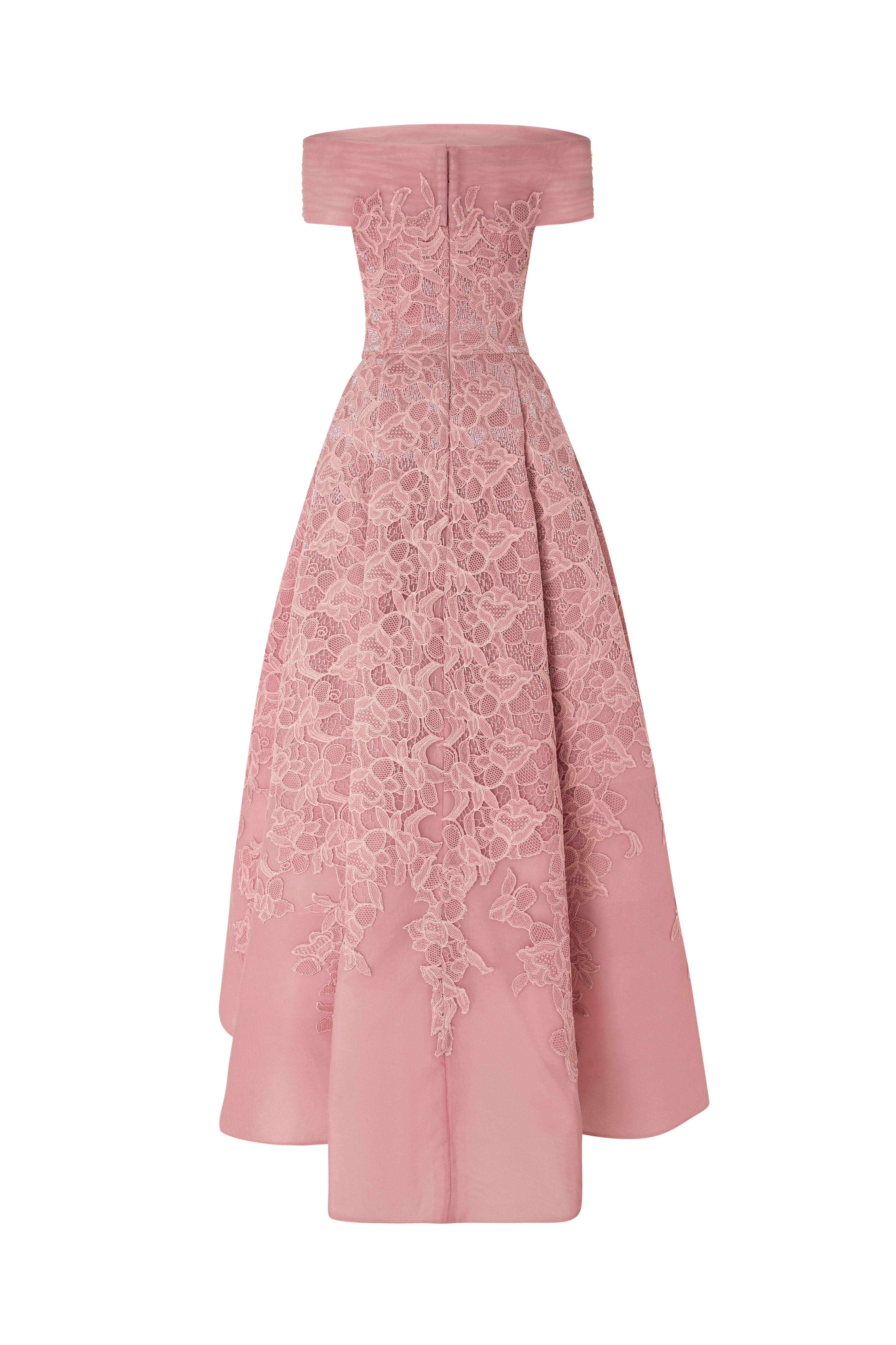 Off-Shoulder Voluminous Beaded Gown