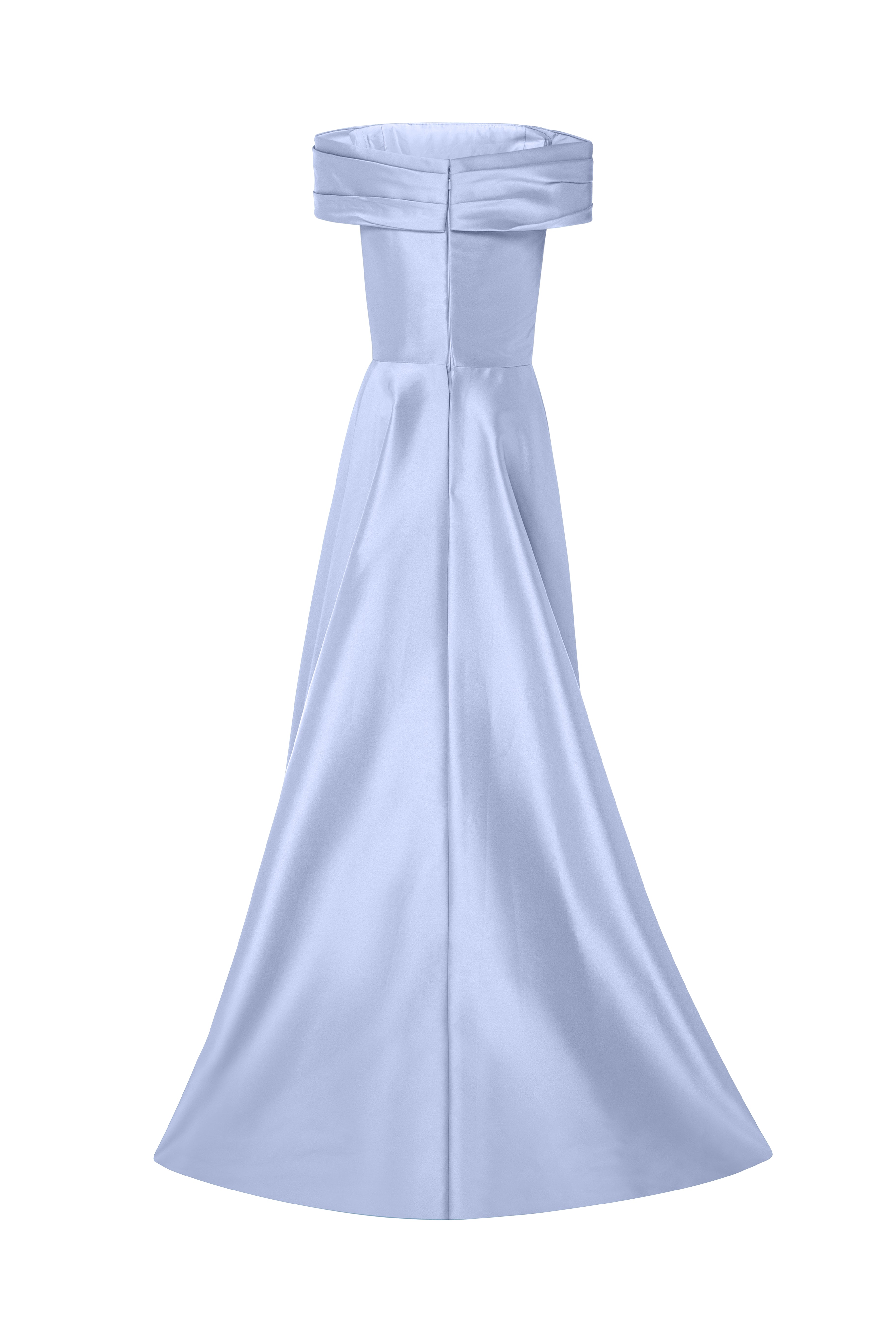 Asymmetric Off-Shoulder Beaded Gown With Overskirt