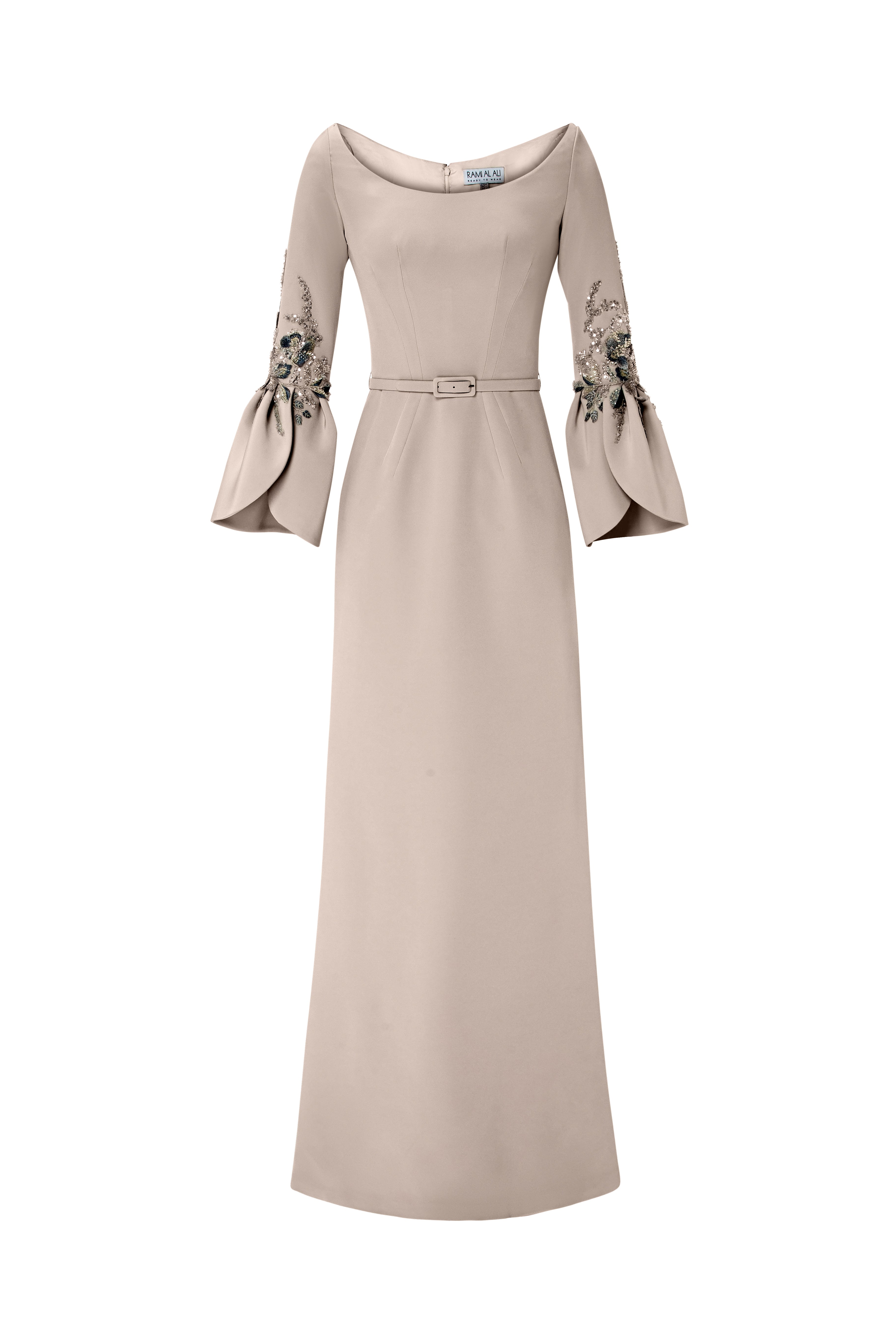 Mermaid Gown With Structured Bell Sleeves
