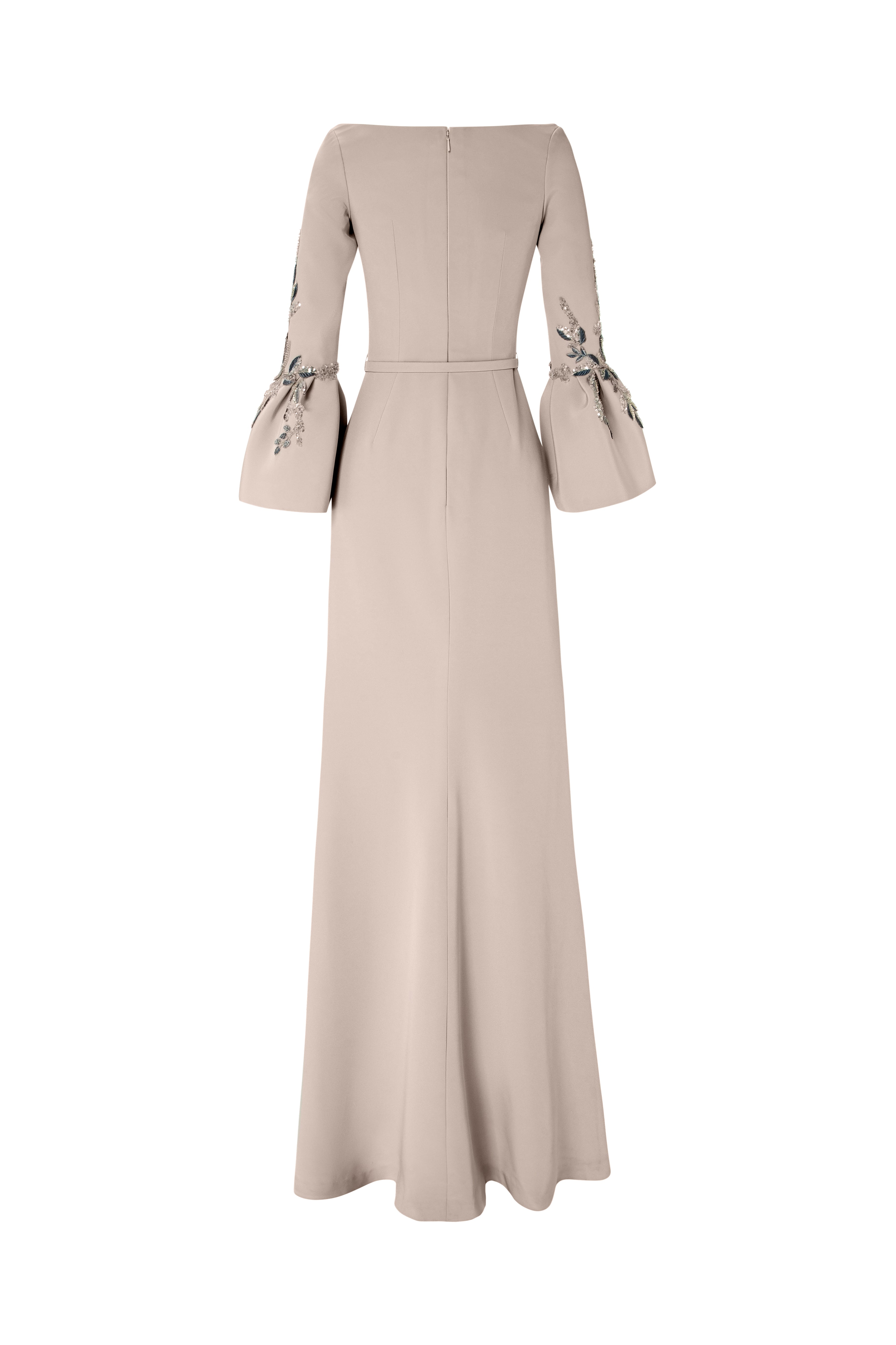 Mermaid Gown With Structured Bell Sleeves