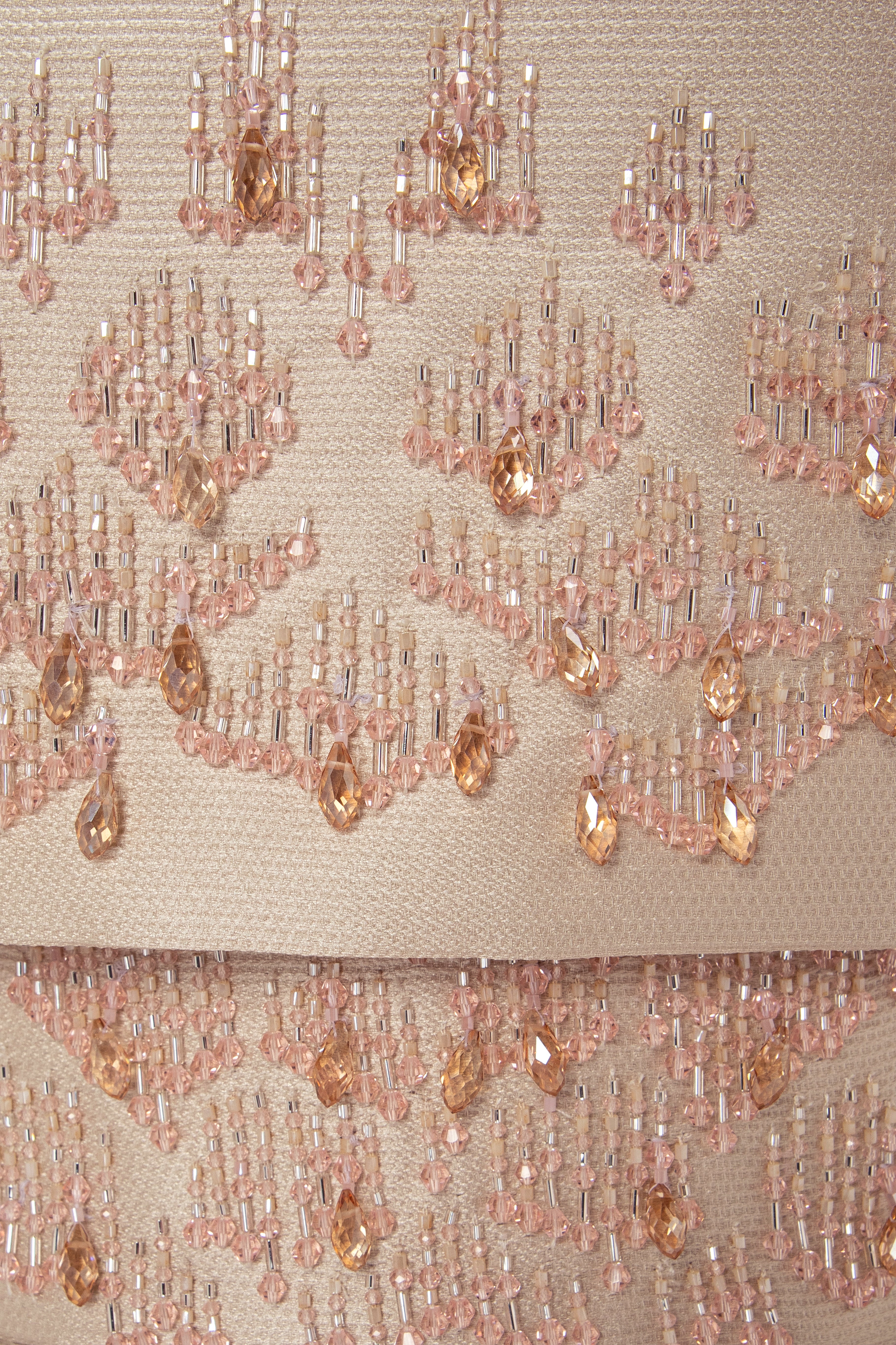 Sculpted Beaded Tulip-Shaped Gown Paired With Crop-Top