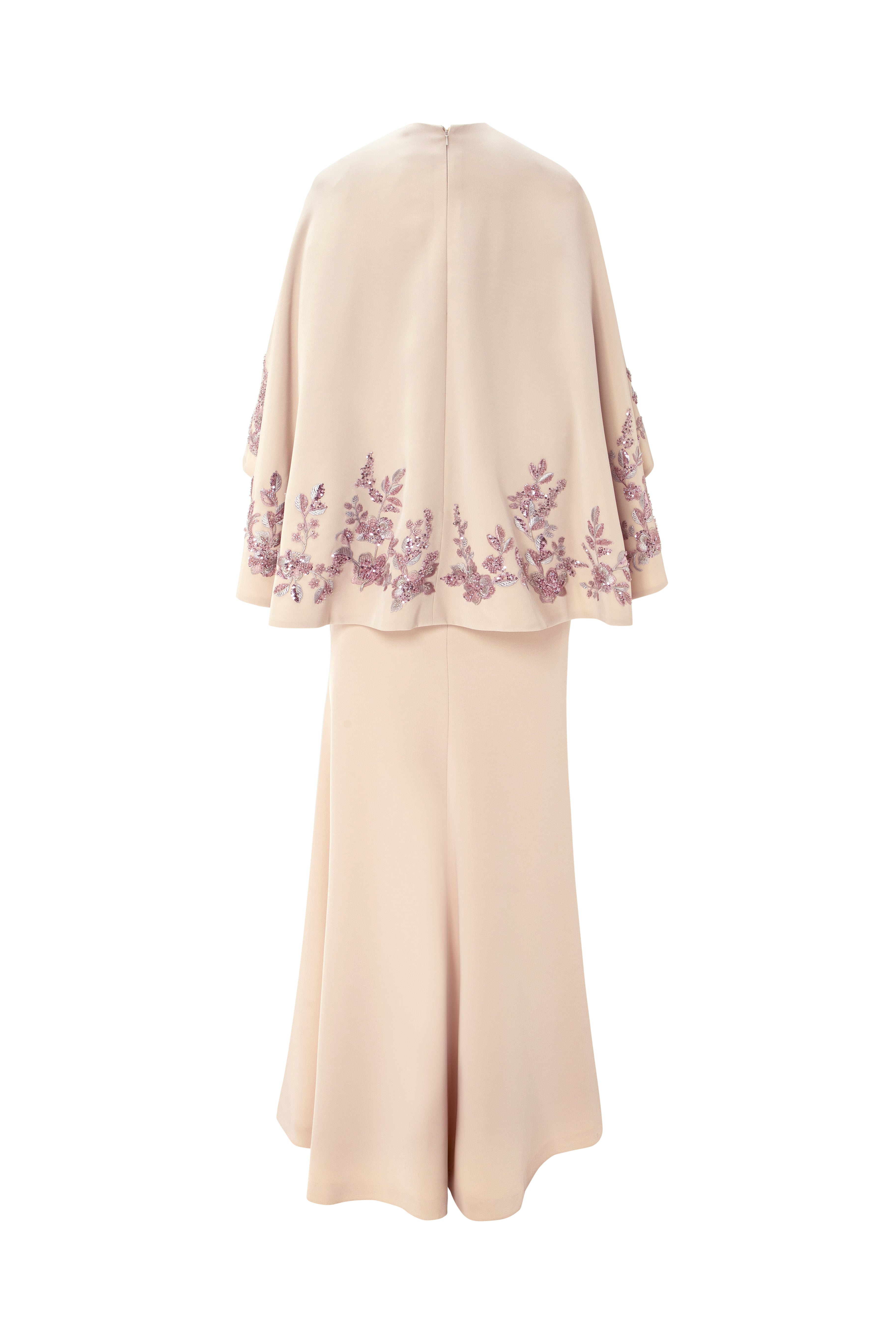 Mermaid Gown With Cape Sleeves