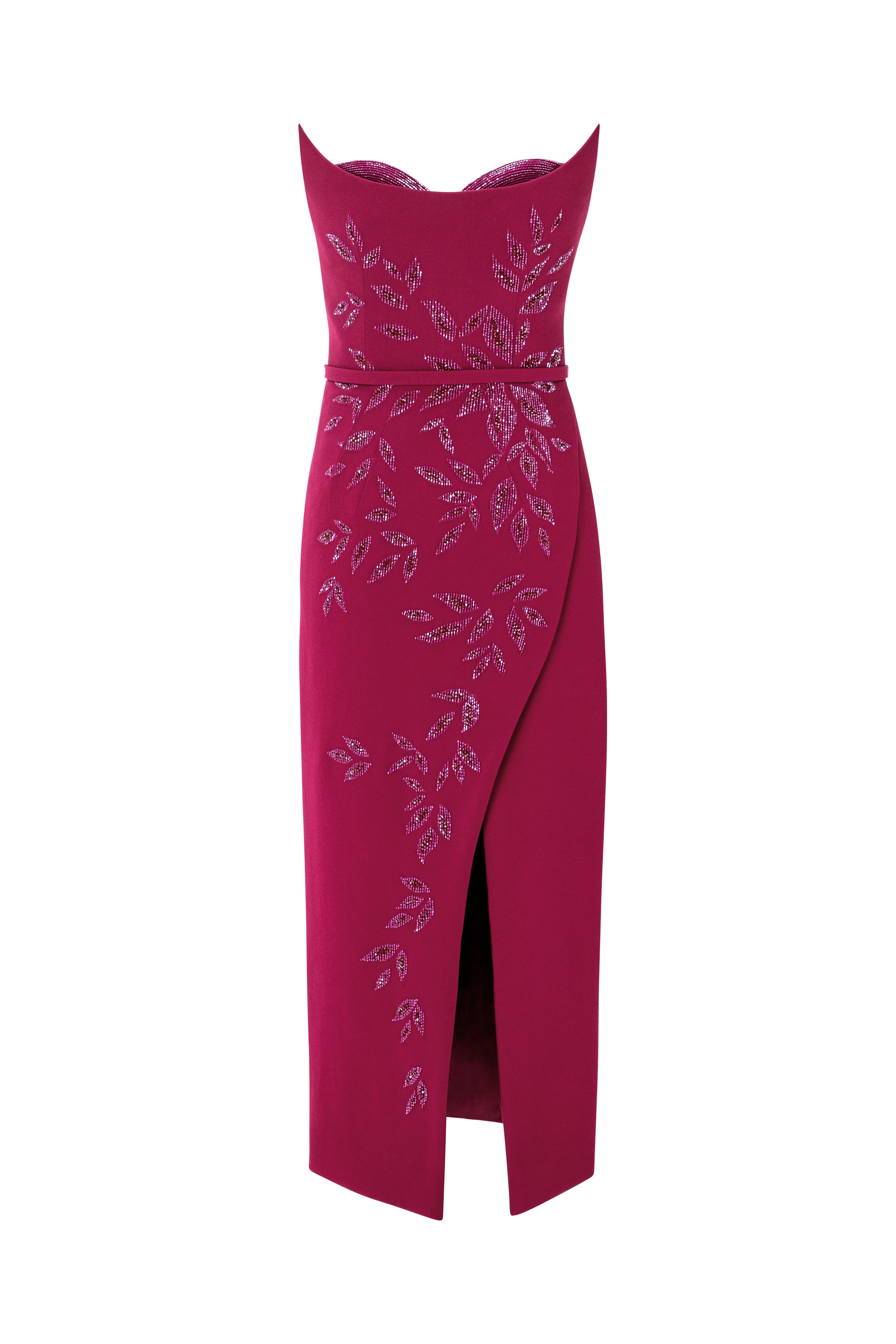 Strapless Overlap Beaded Dress