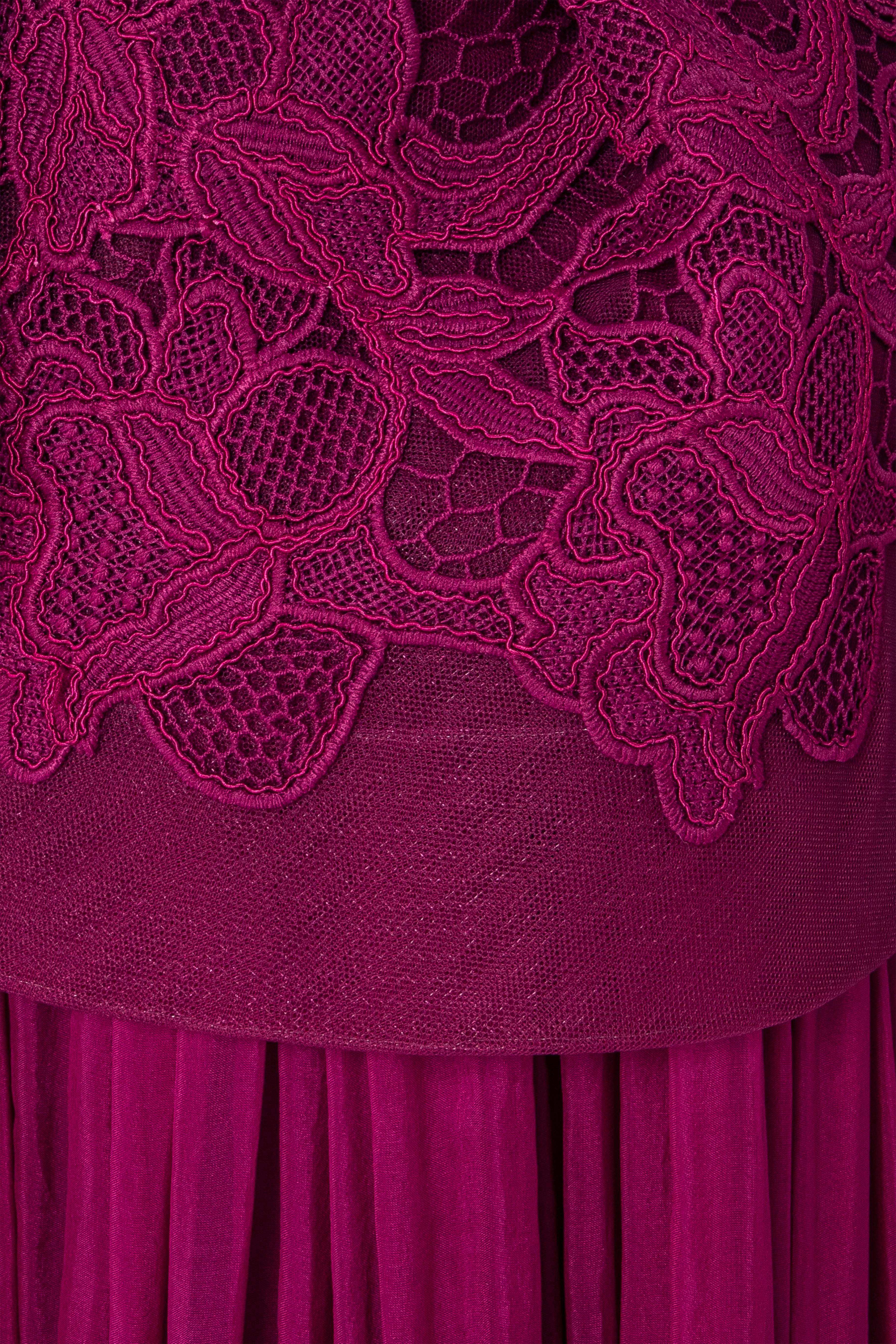 Off-Shoulder Gown With Peplum Top And Mousseline Skirt