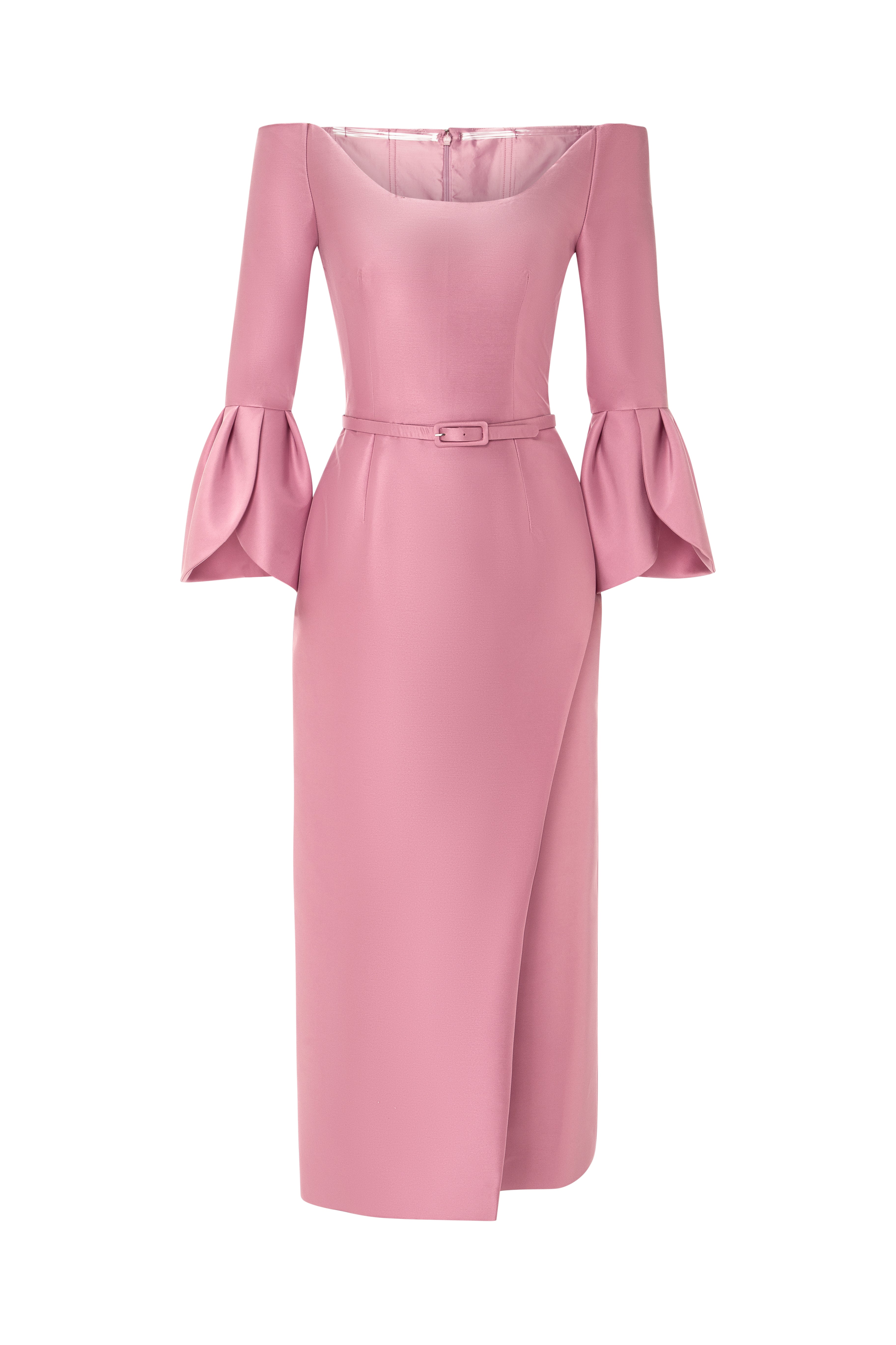 Off-Shoulder Dress With Cuffs Sleeves