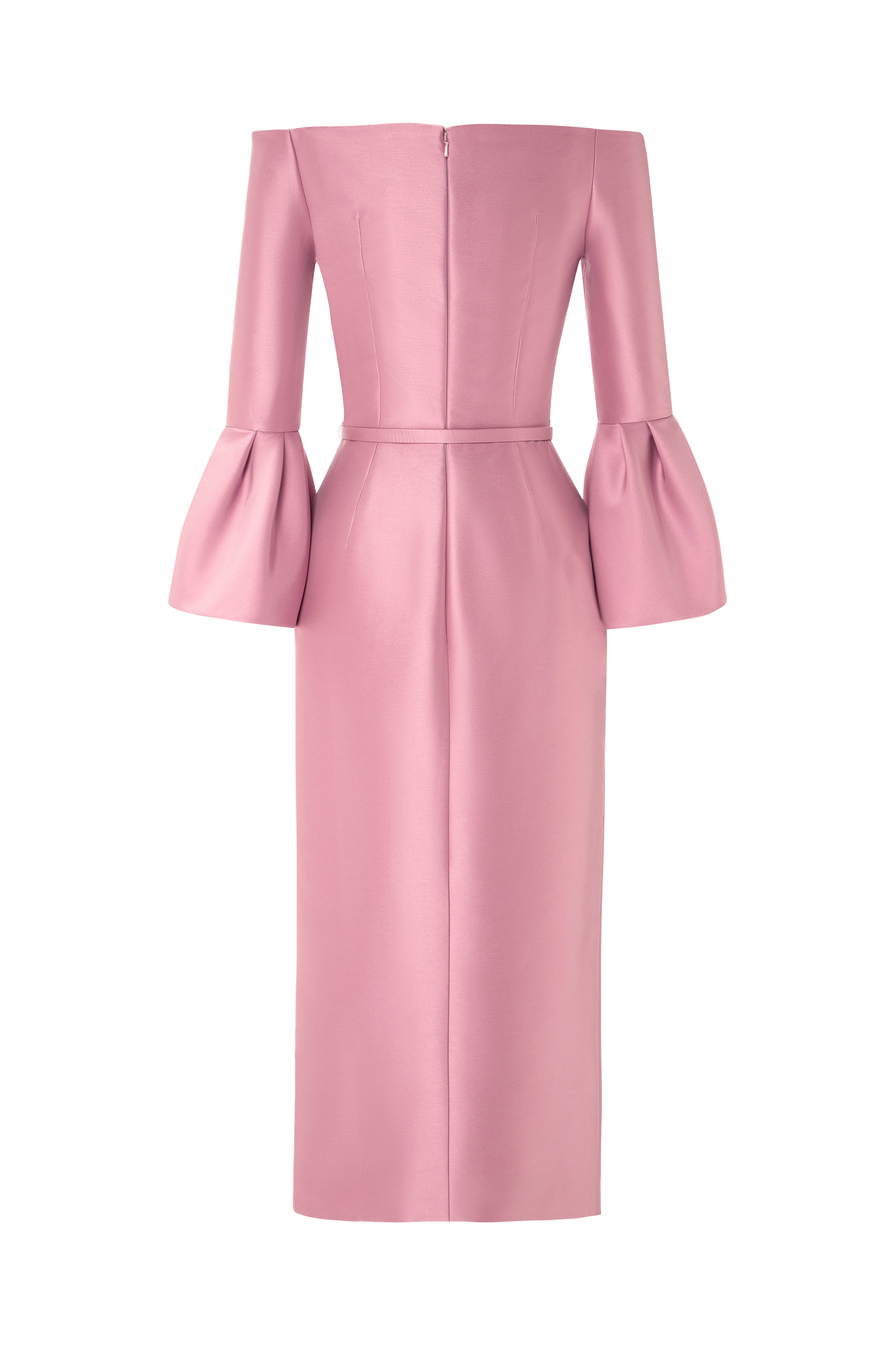 Off-Shoulder Dress With Cuffs Sleeves