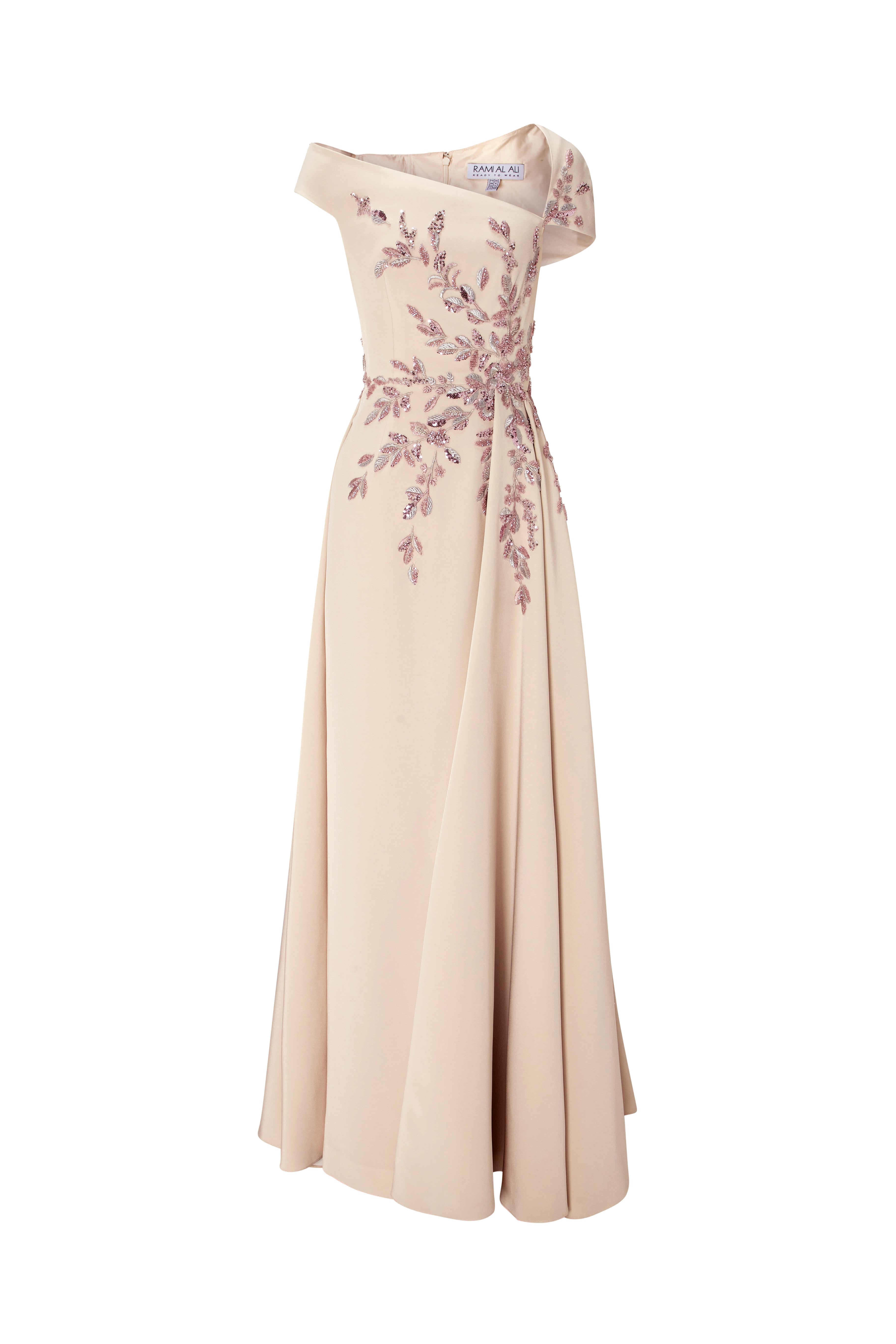 Asymmetrical Gown With Overskirt
