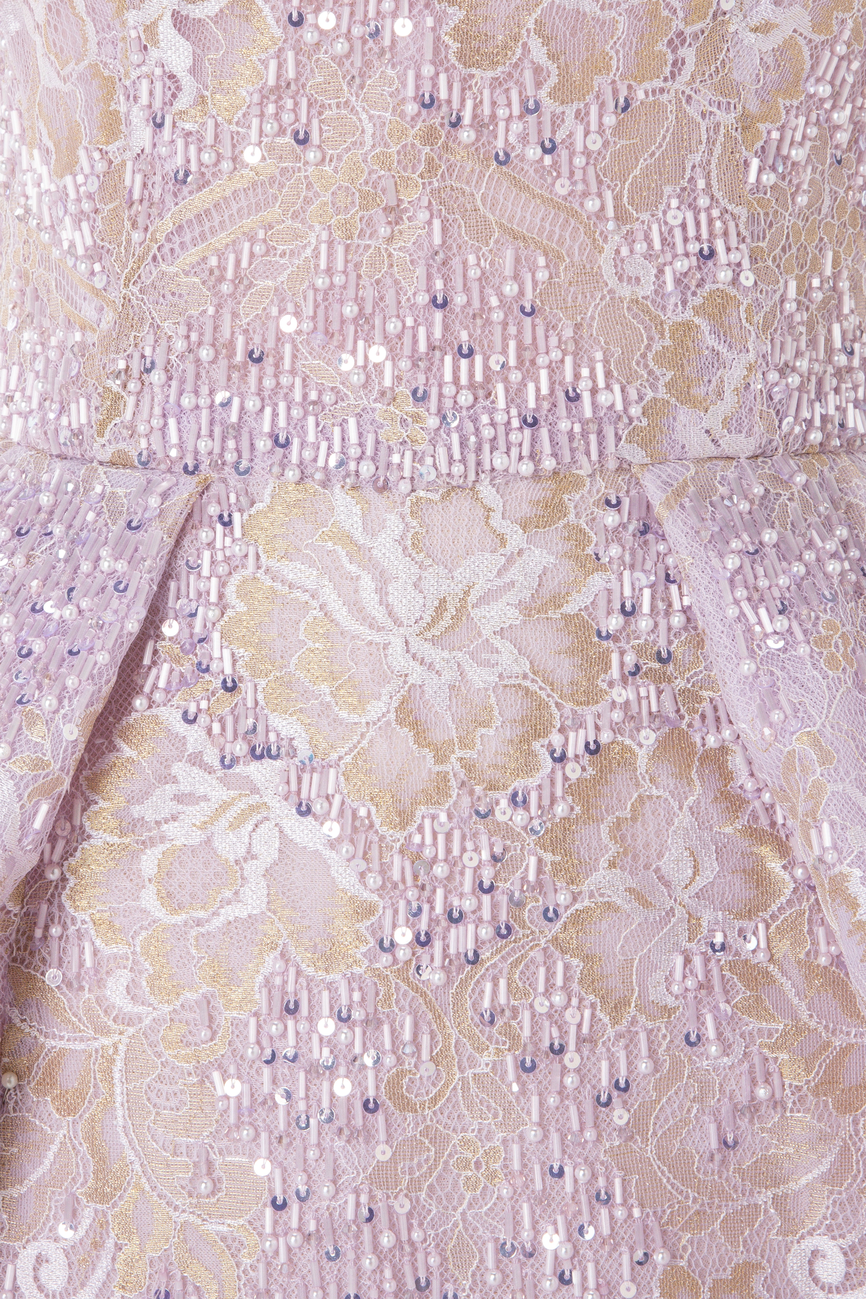 Voluminous Embroidered Lace Gown With Intricate Beadwork