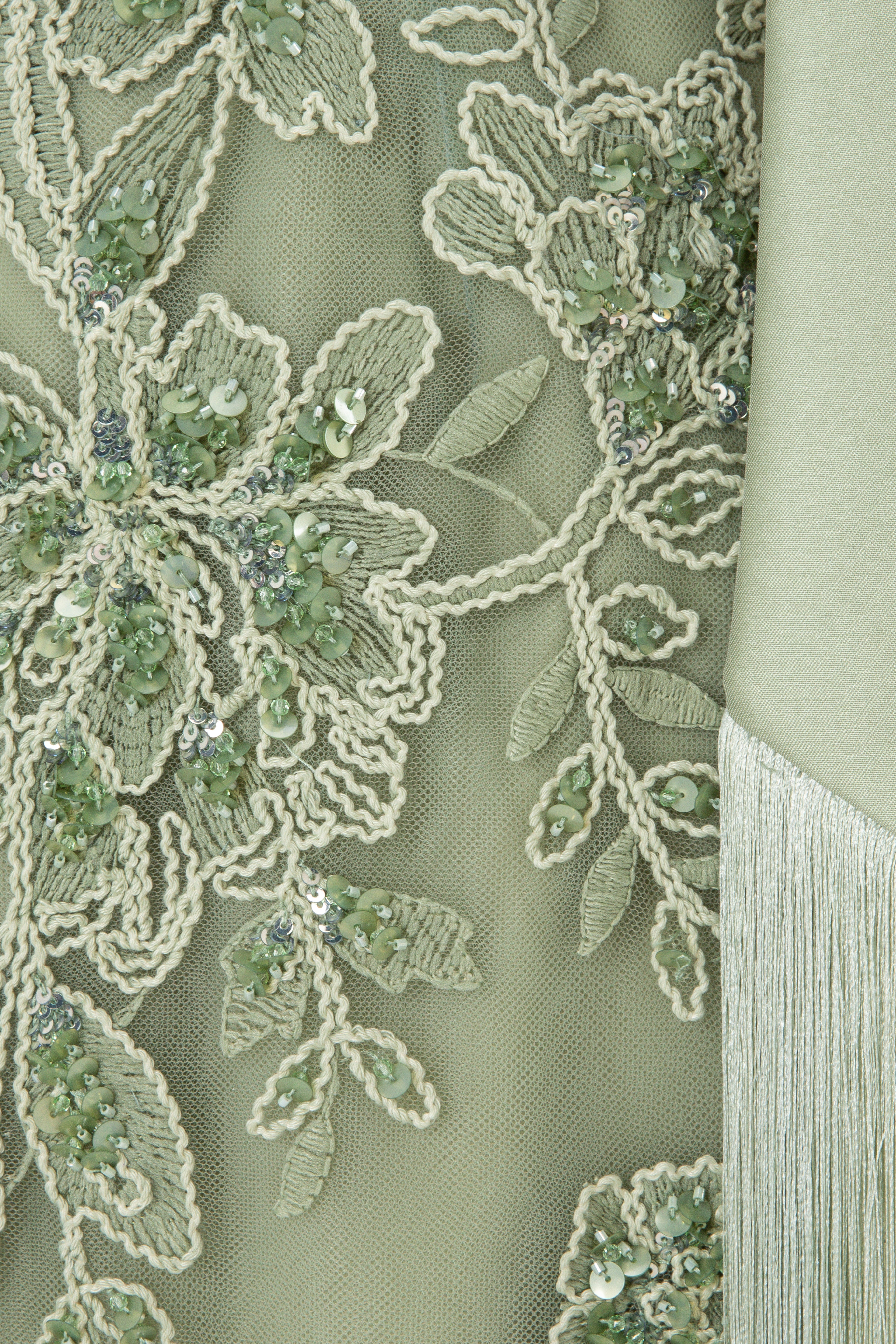 Embroidered Tubino Dress With Bow Straps And Fringe.
