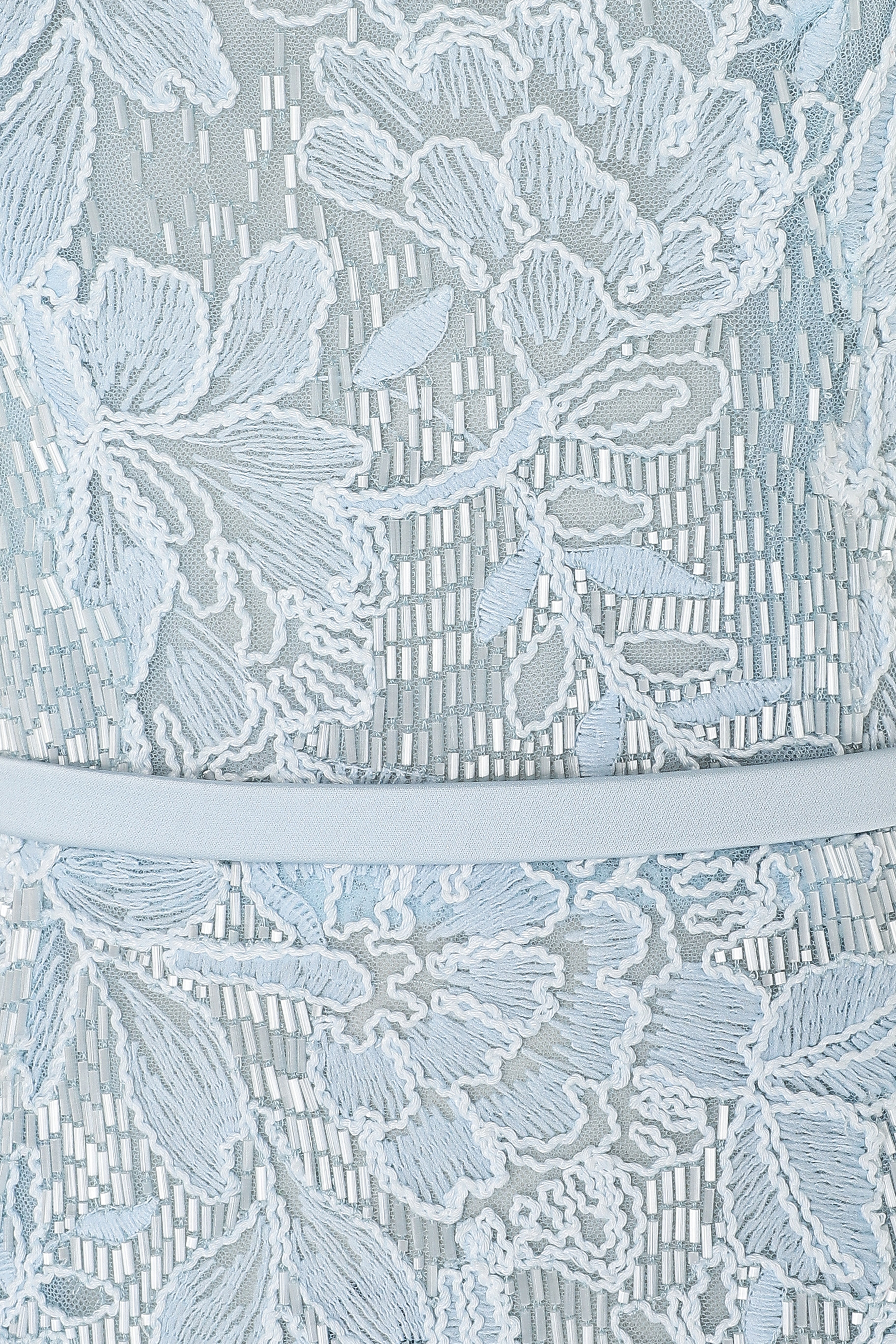 Lace Embroidered Mermaid Gown With Illusion Neckline.