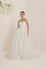 Tubino Tulle Wedding Gown Lavishly Embellished With An Opulent Overskirt