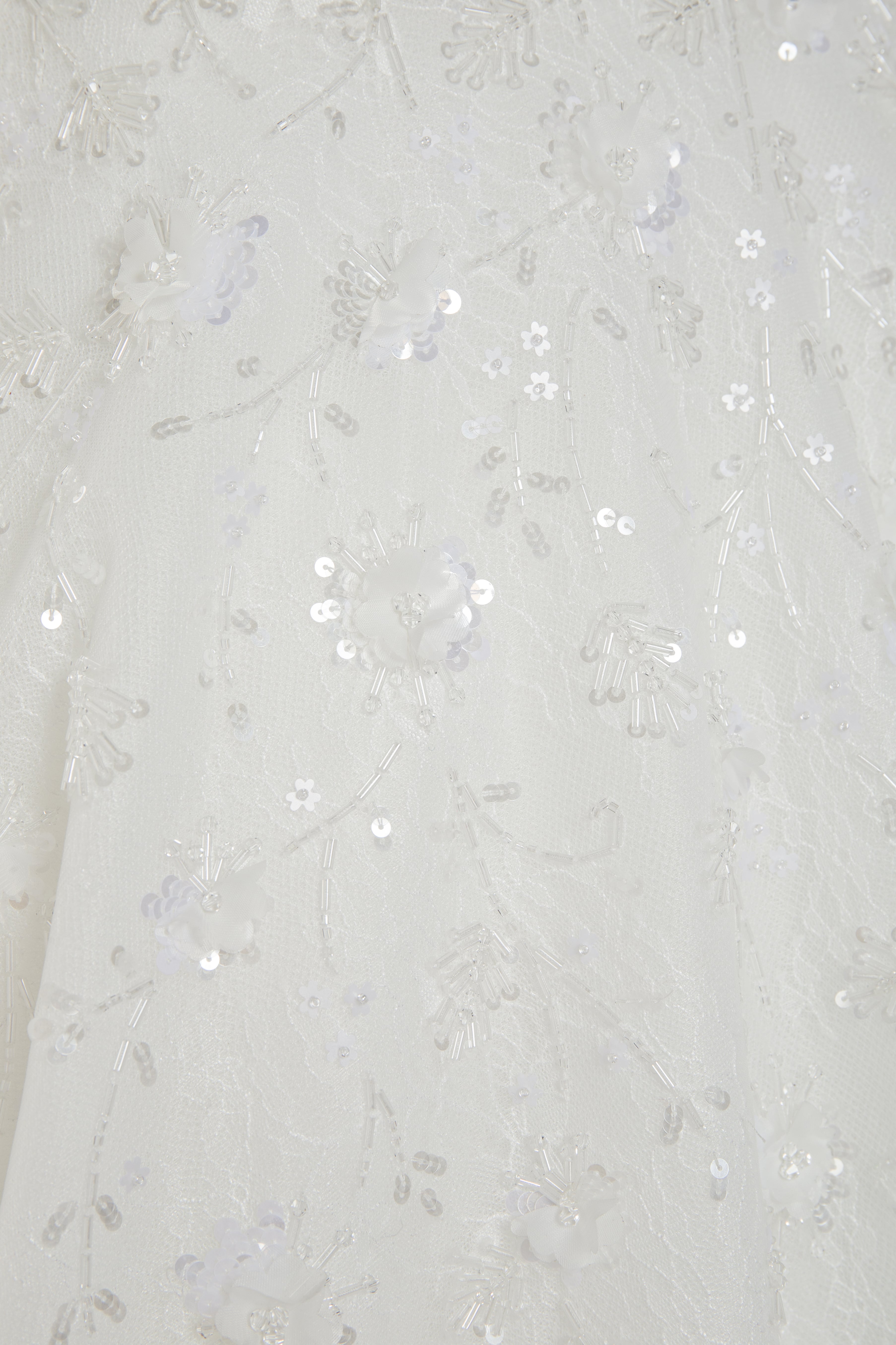 Long Lace Sleeves Volume Wedding Dress
