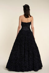 Voluminous Gown With Cinched Waist Draping