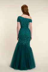 Beaded Lace Mermaid Gown