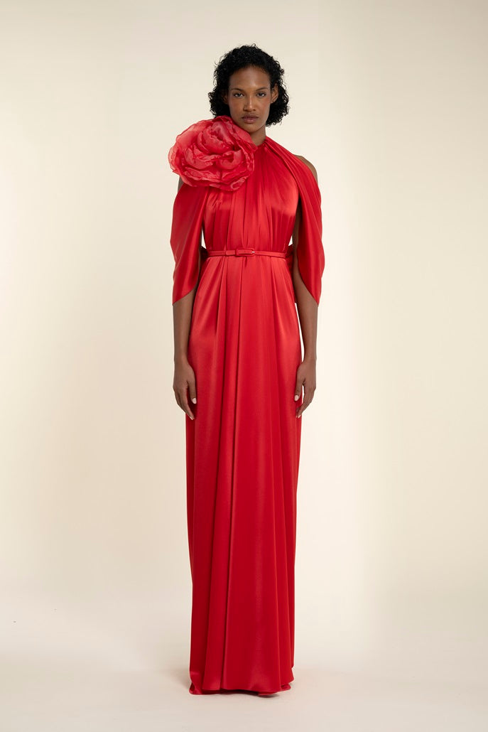 designer halter neck dresses Plunging V-Neck Long Halter Formal Dress