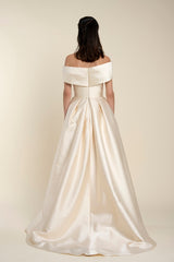 Fully Beaded Dress With Asymmetric Draped Top And Overskirt