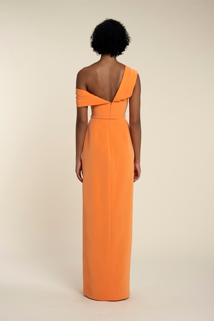 Asymmetrically Draped Overlap Dress