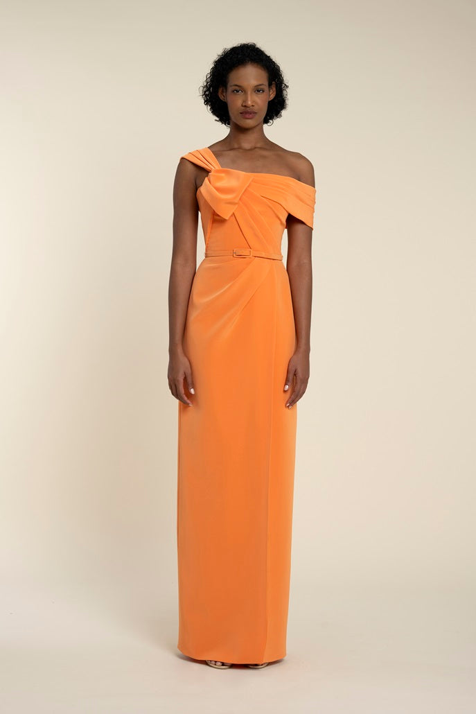 Asymmetrically Draped Overlap Dress