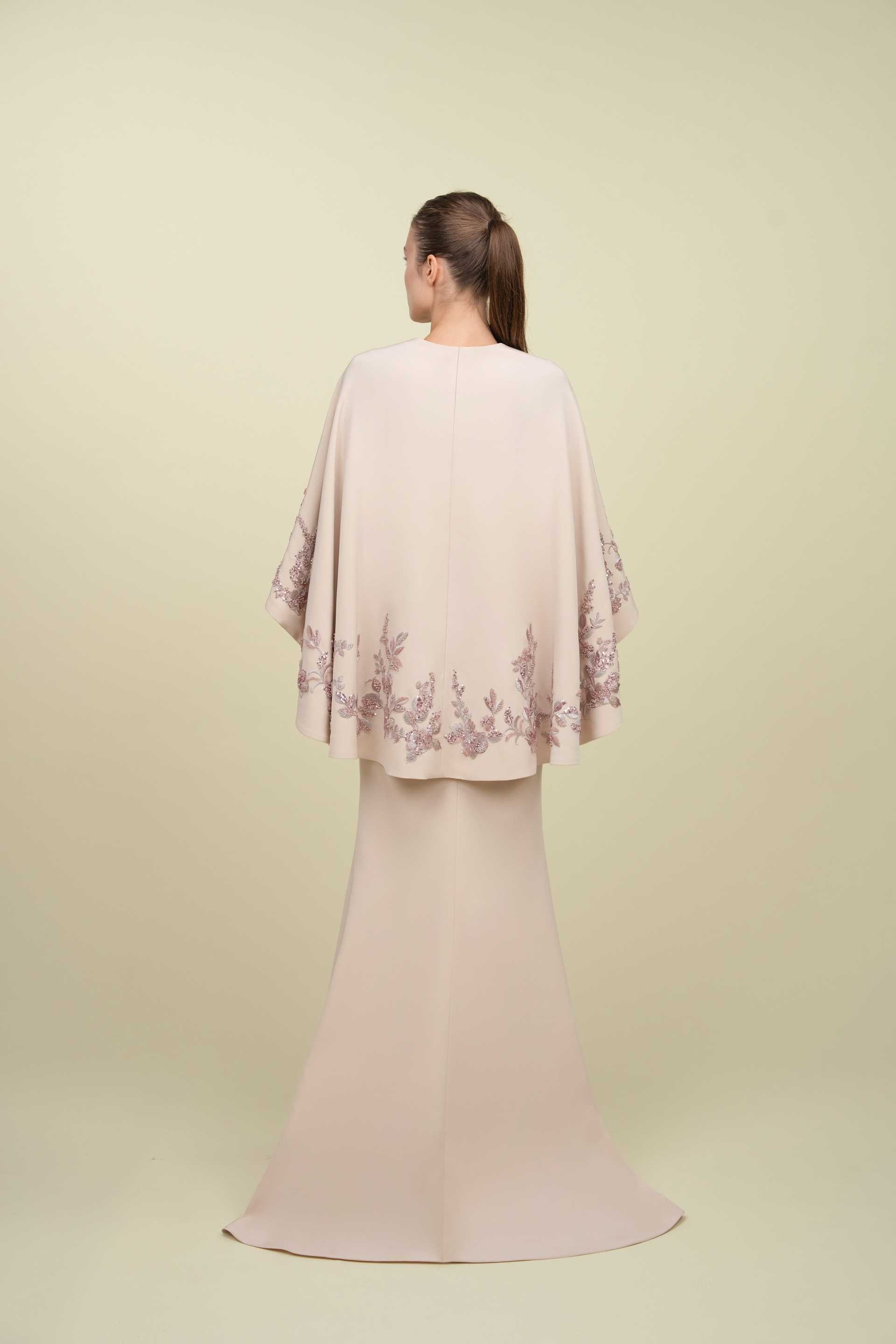 Mermaid Gown With Cape Sleeves