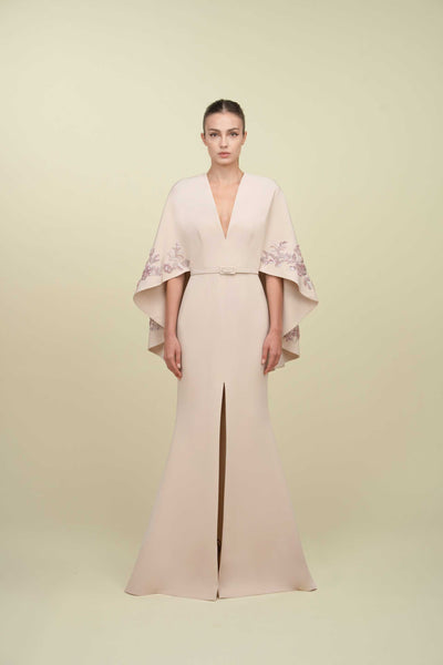 Mermaid Gown With Cape Sleeves