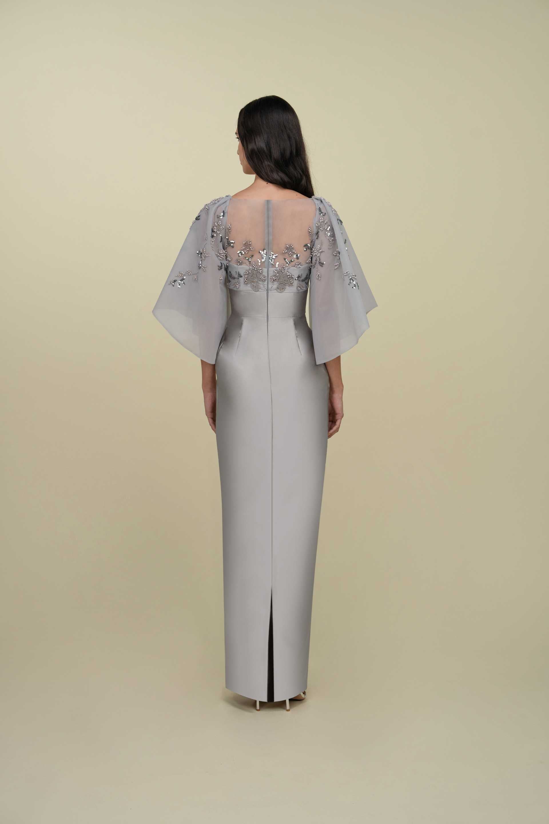 Tubino Gown With Beaded Bodice