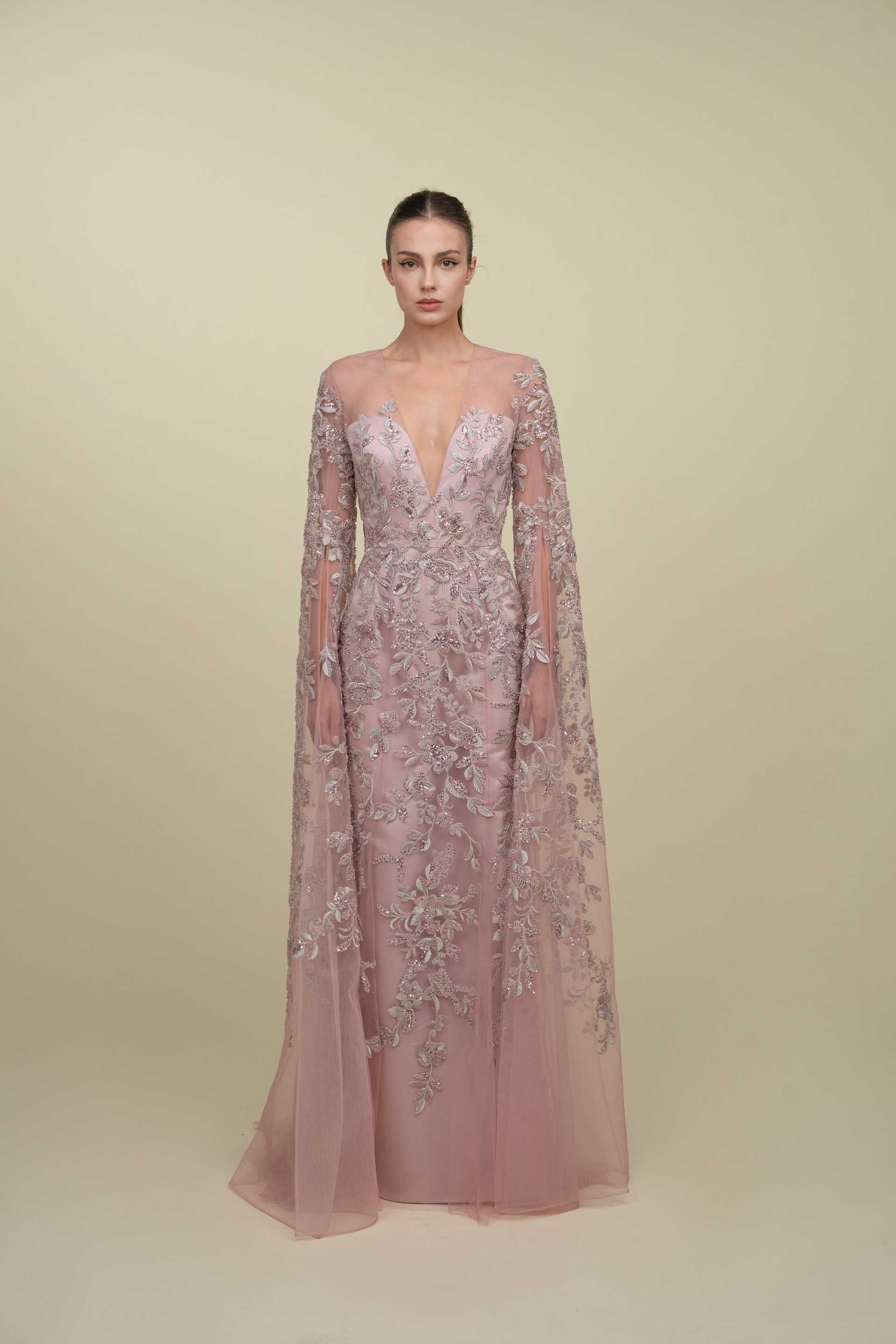 Fully Embroidered Mermaid Gown